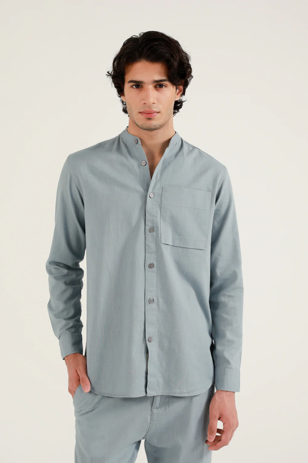 MANDARIN LINEN SHIRT - Image 2