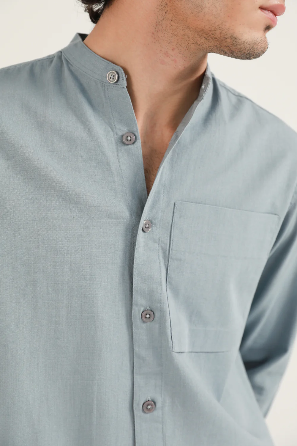 MANDARIN LINEN SHIRT - Image 6