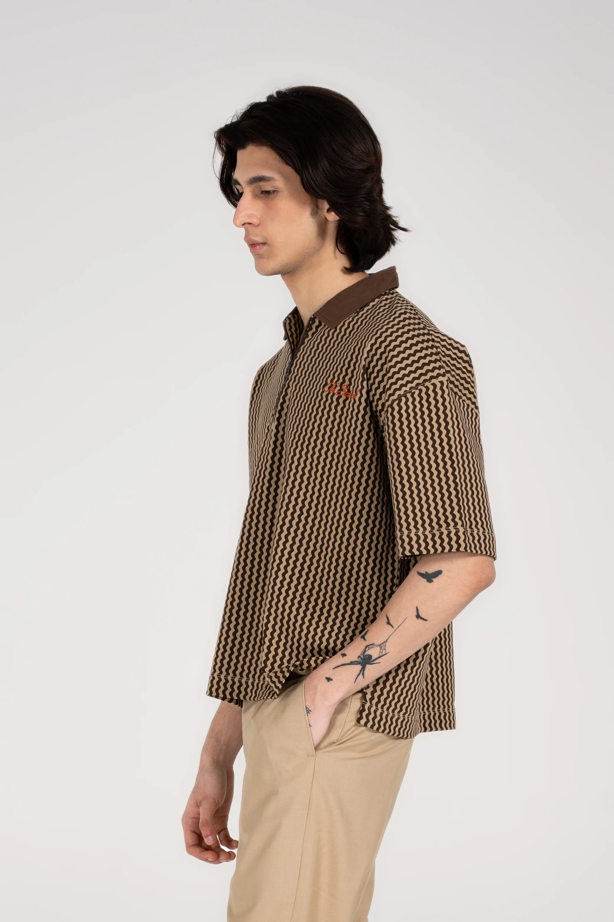 BOXY FIT ZIP PLACKET PRINTED POLO - Image 2