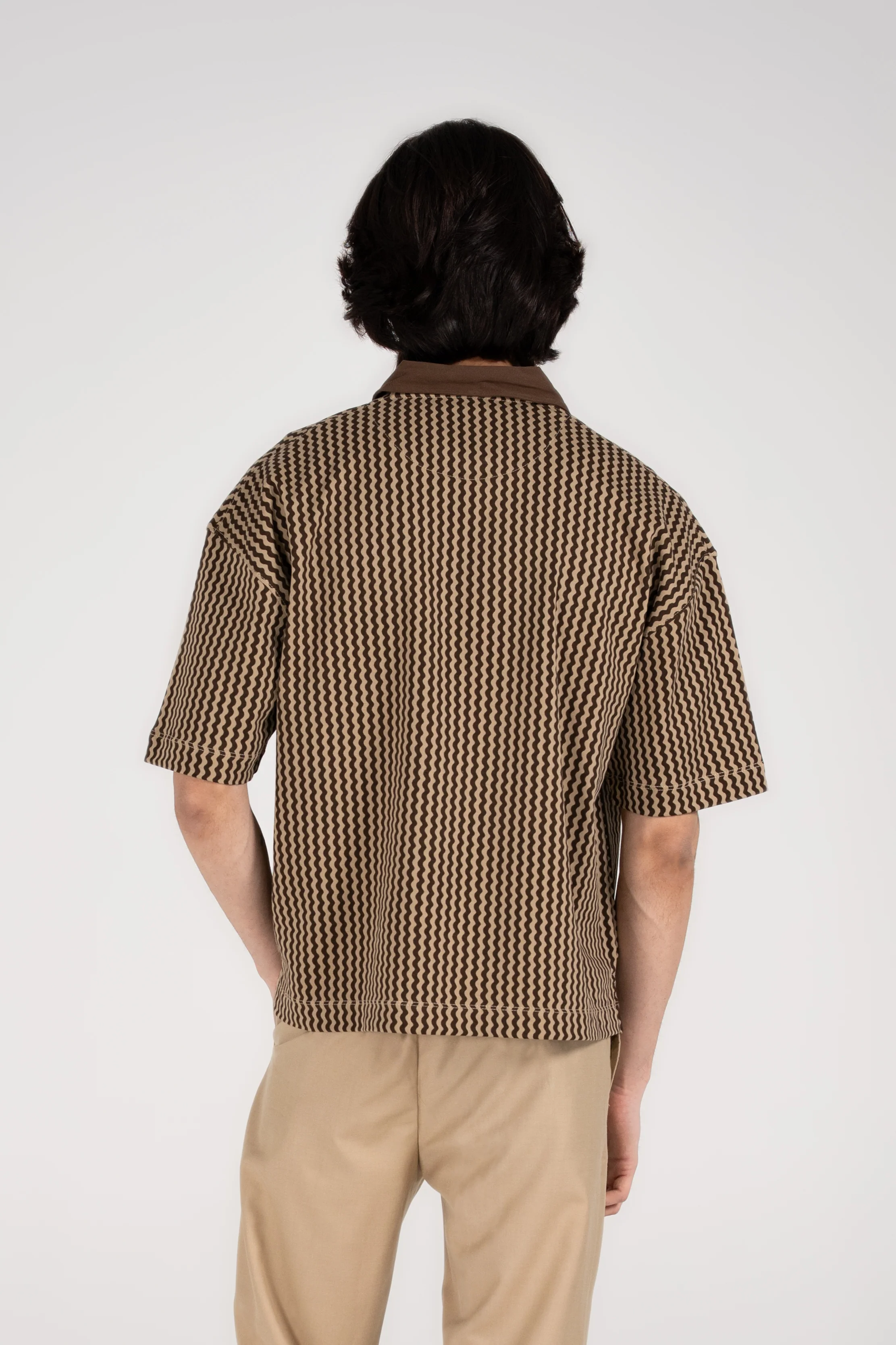 BOXY FIT ZIP PLACKET PRINTED POLO - Image 3
