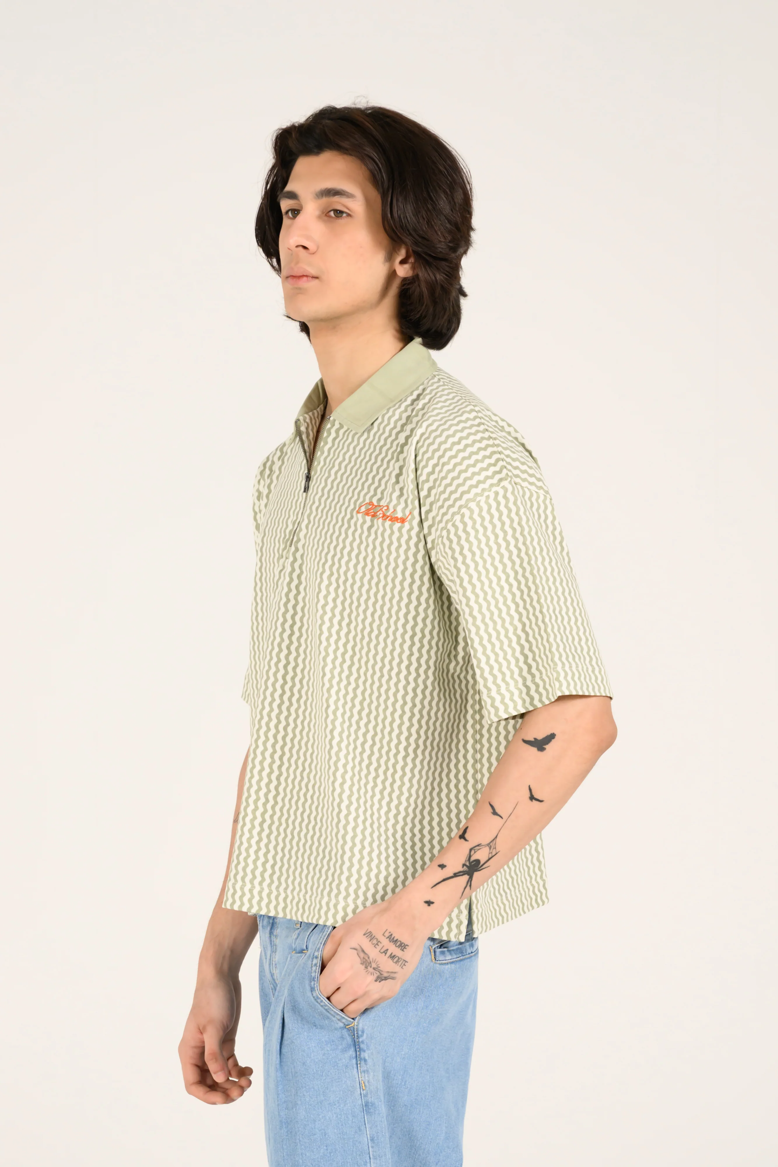 BOXY FIT ZIP PLACKET PRINTED POLO - Image 2