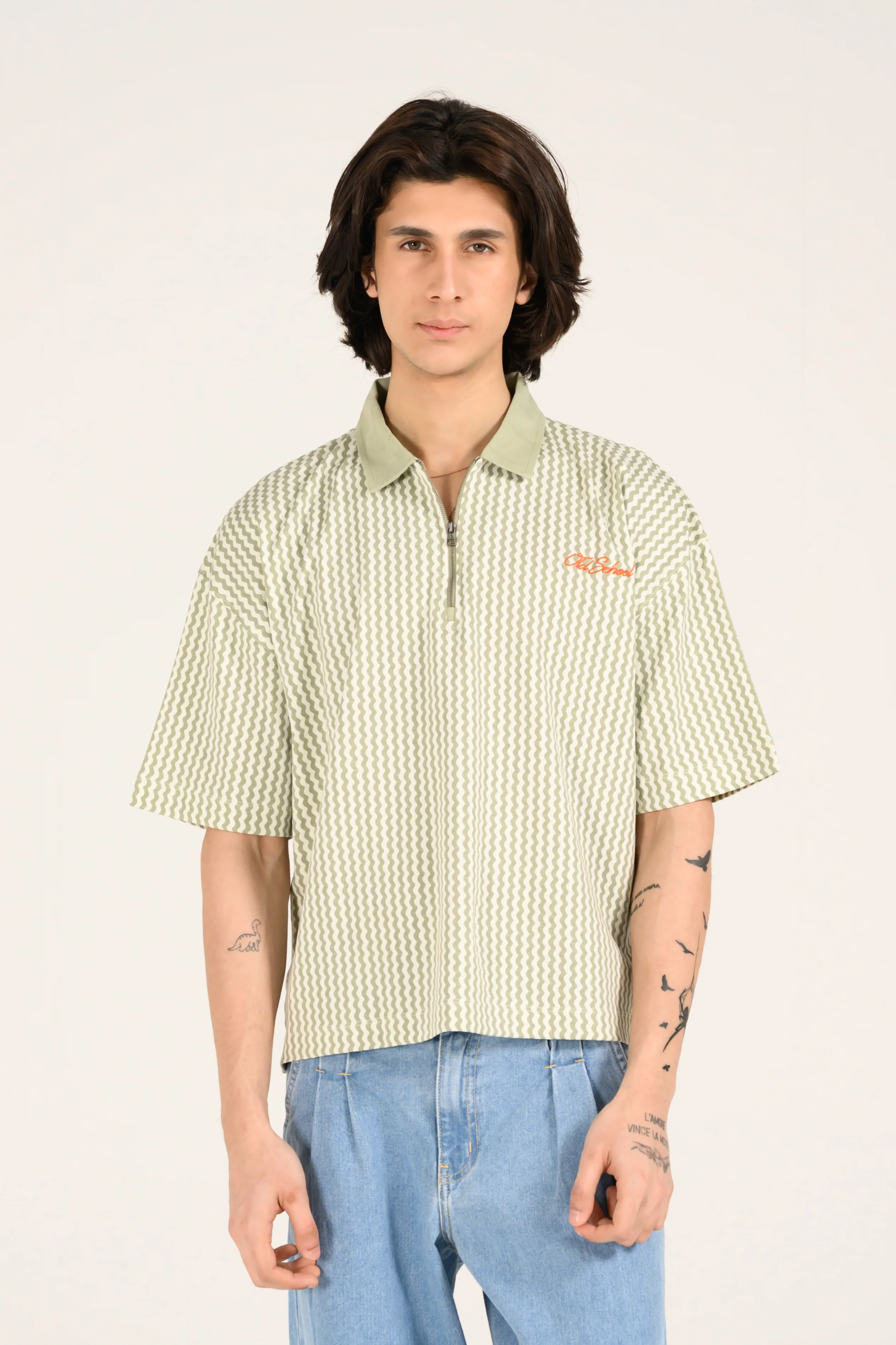 BOXY FIT ZIP PLACKET PRINTED POLO - Image 4