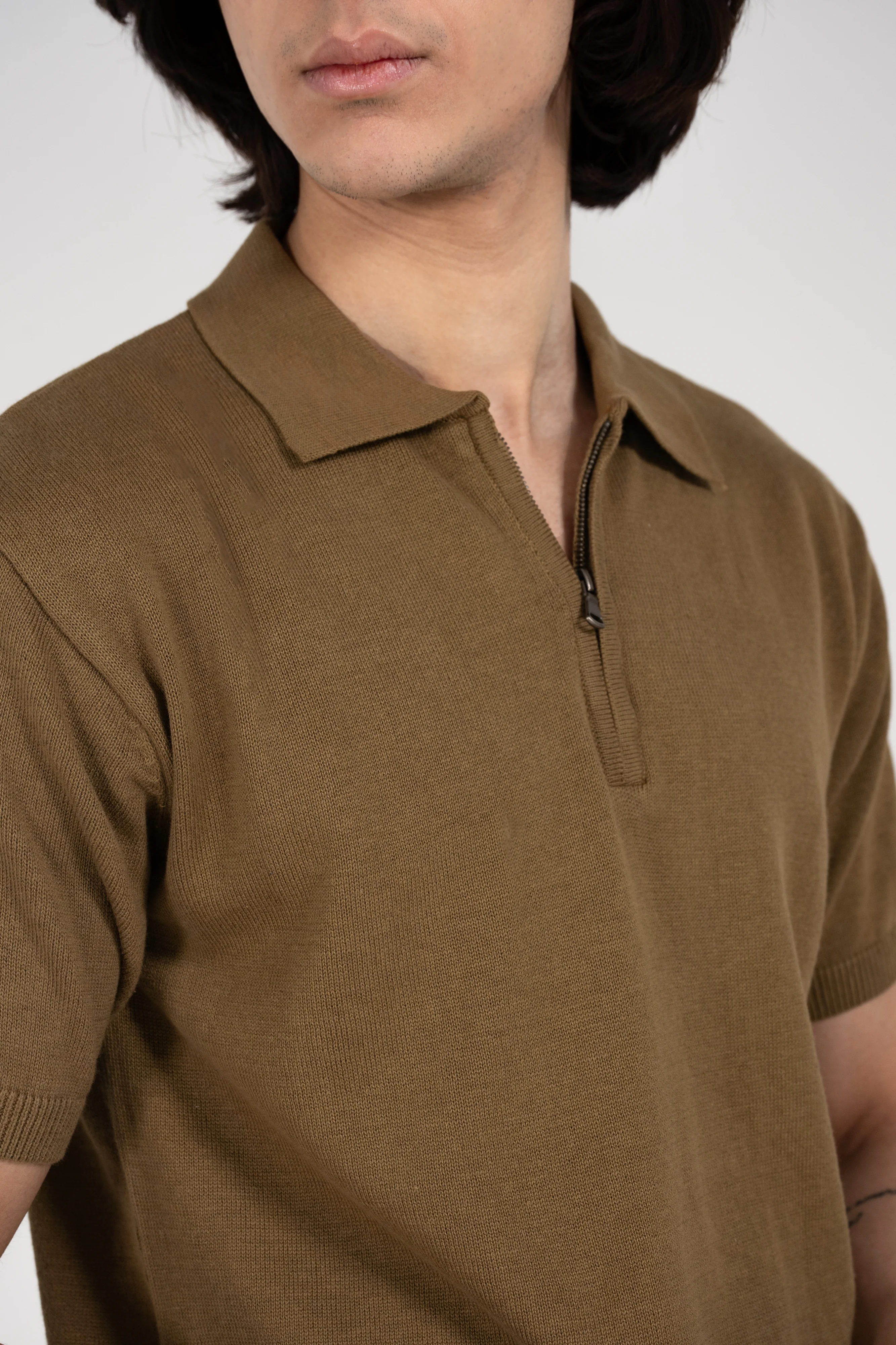 ZIP PLACKET KNITTED POLO - Image 5