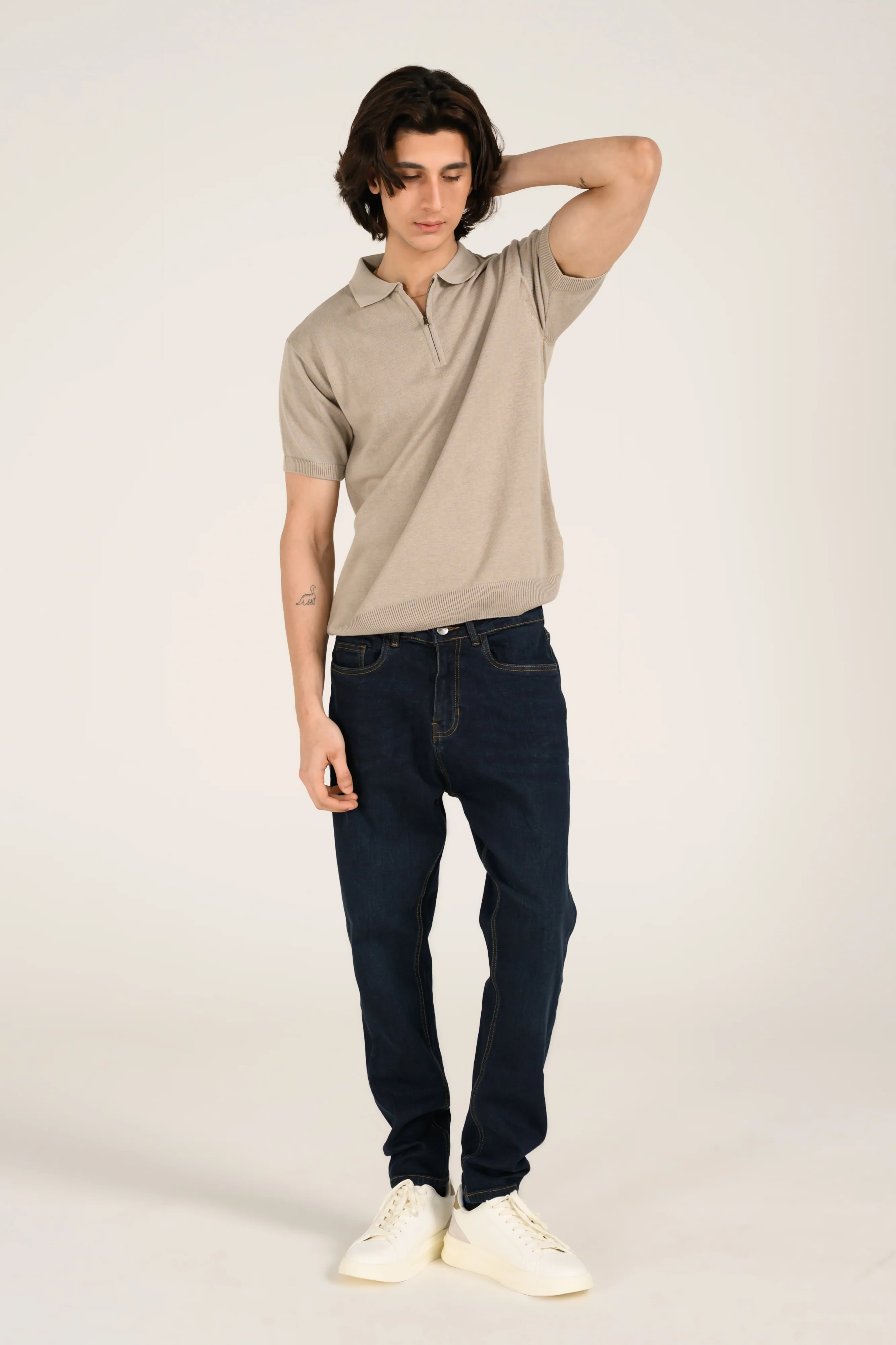 ZIP PLACKET KNITTED POLO - Image 4