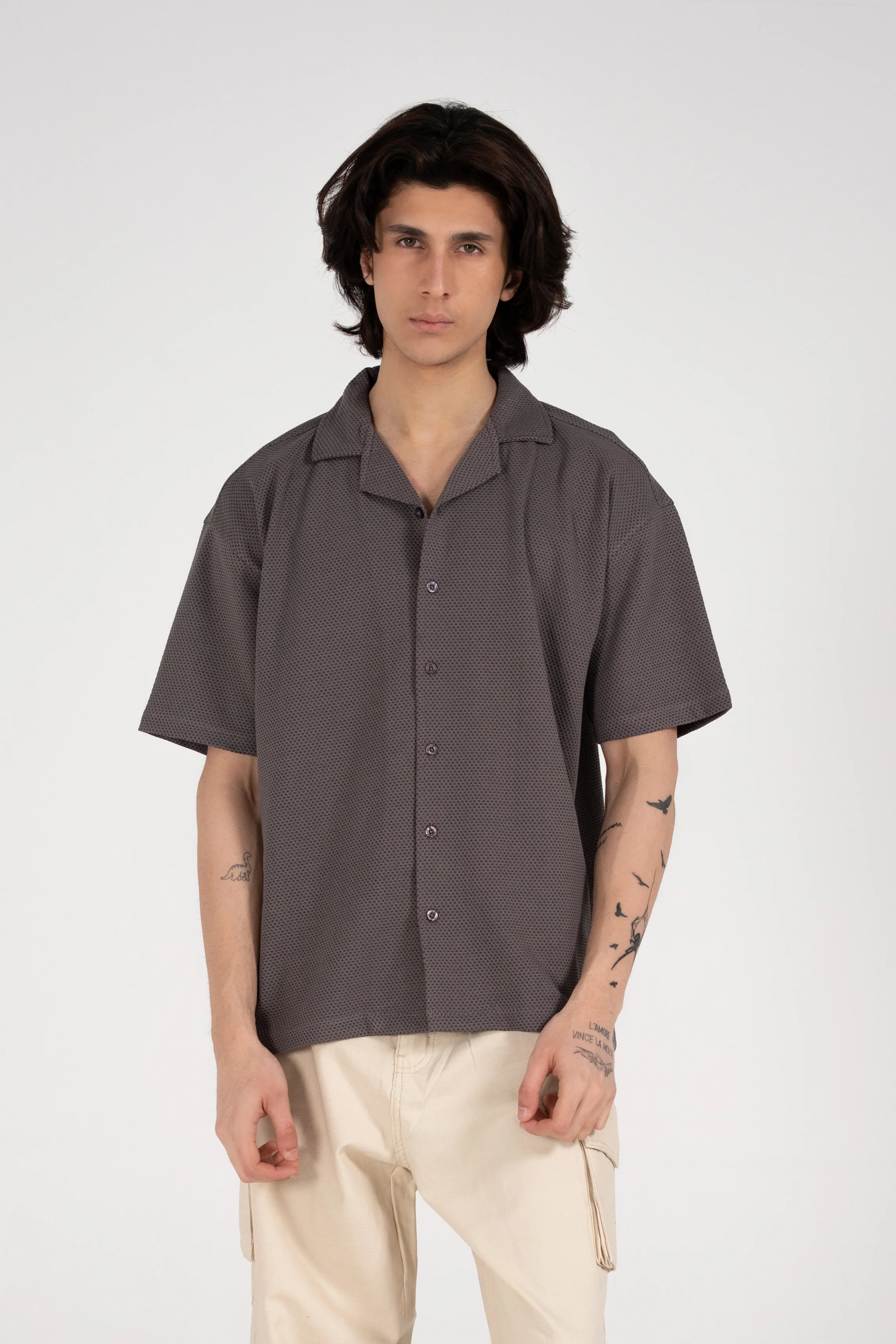 BAGGY FIT BUTTON DOWN TEXTURED POLO - Image 4