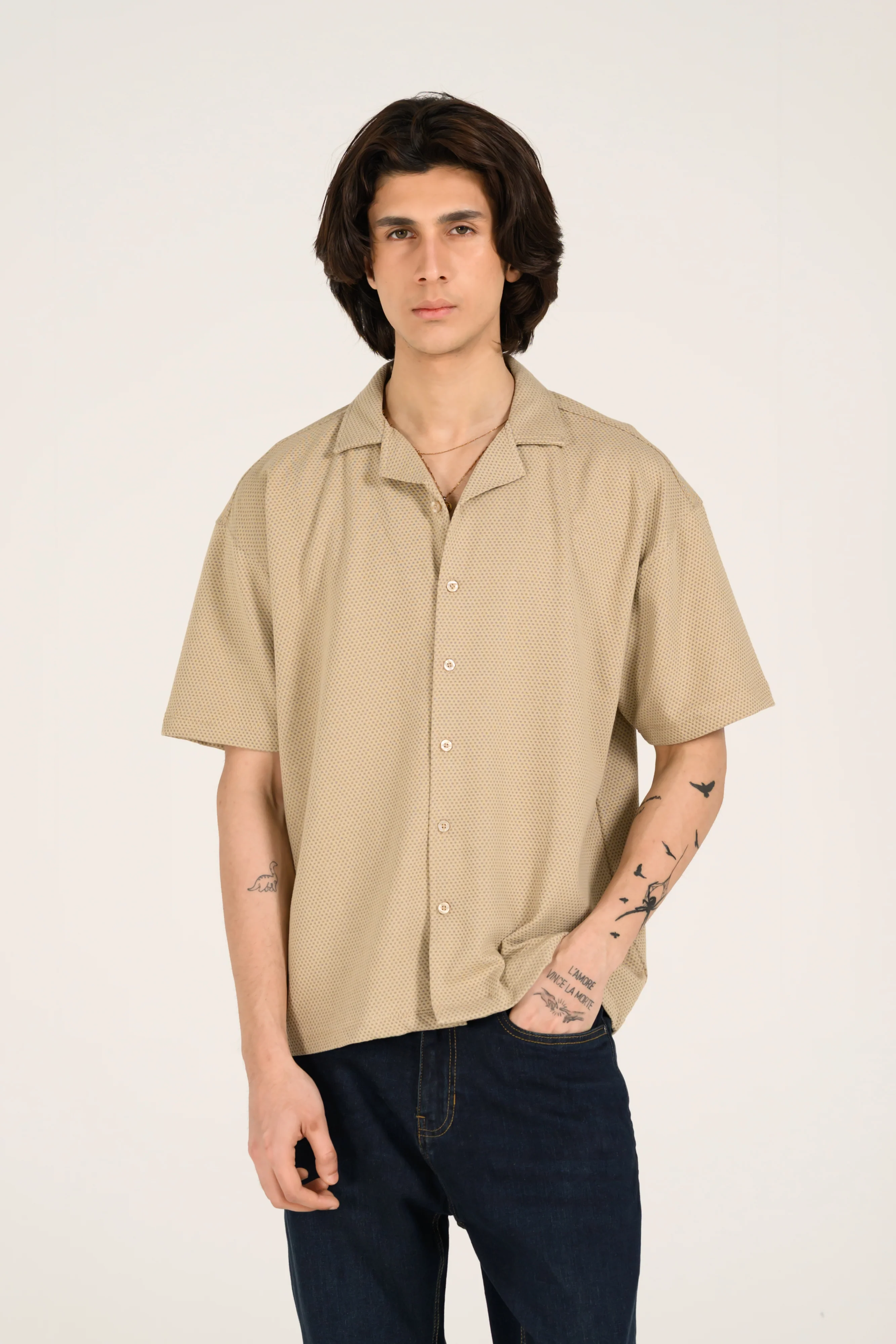 BAGGY FIT BUTTON DOWN TEXTURED POLO - Image 2