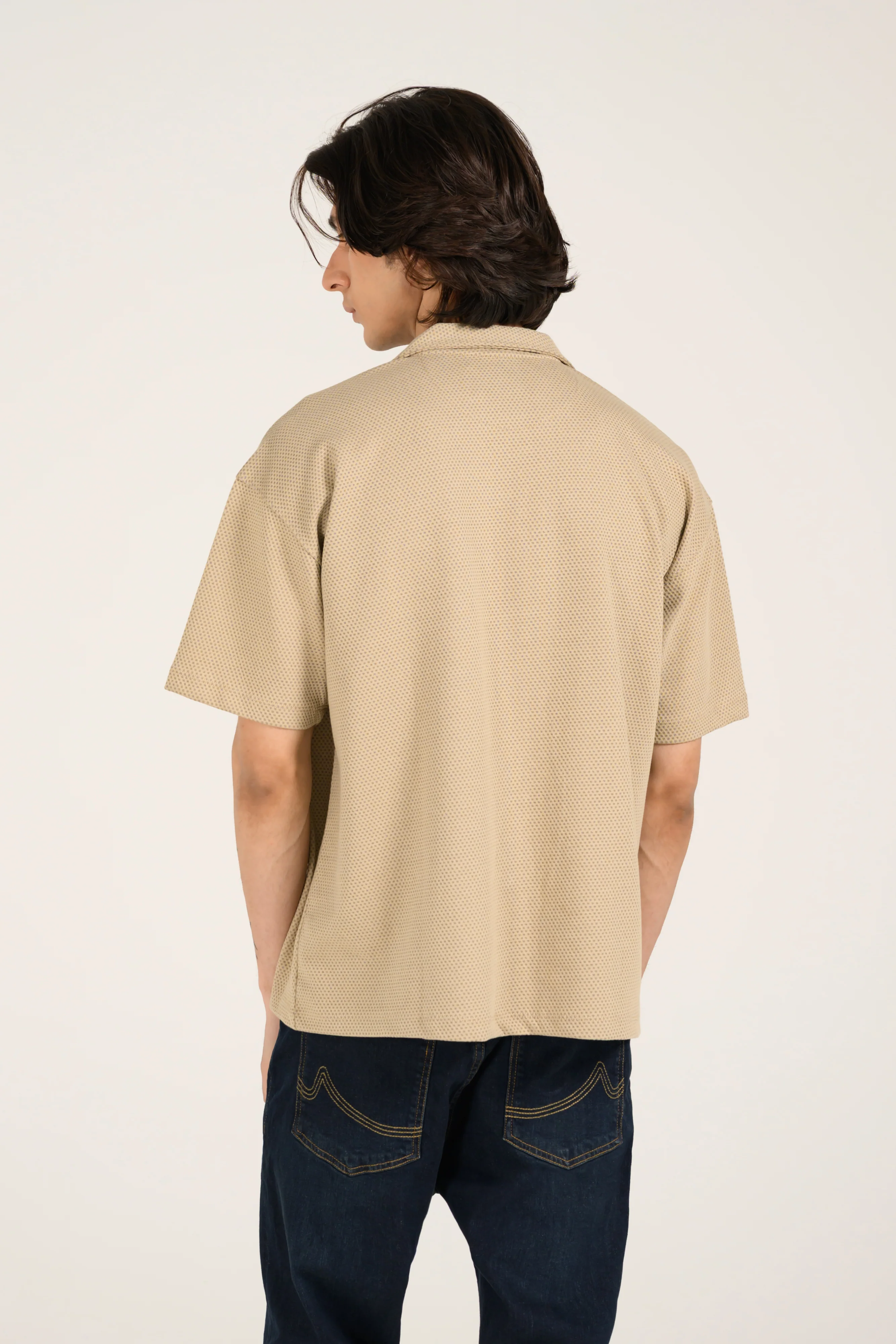 BAGGY FIT BUTTON DOWN TEXTURED POLO - Image 4