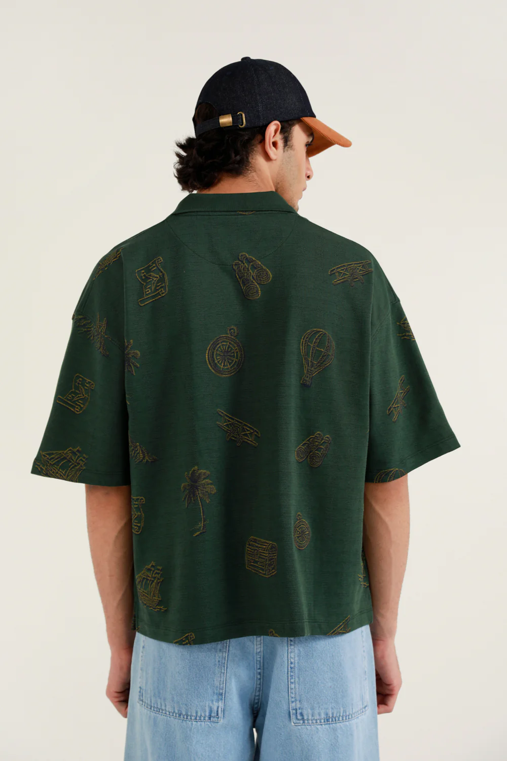 BOXY FIT TEXTURED PRINTED POLO - Image 2