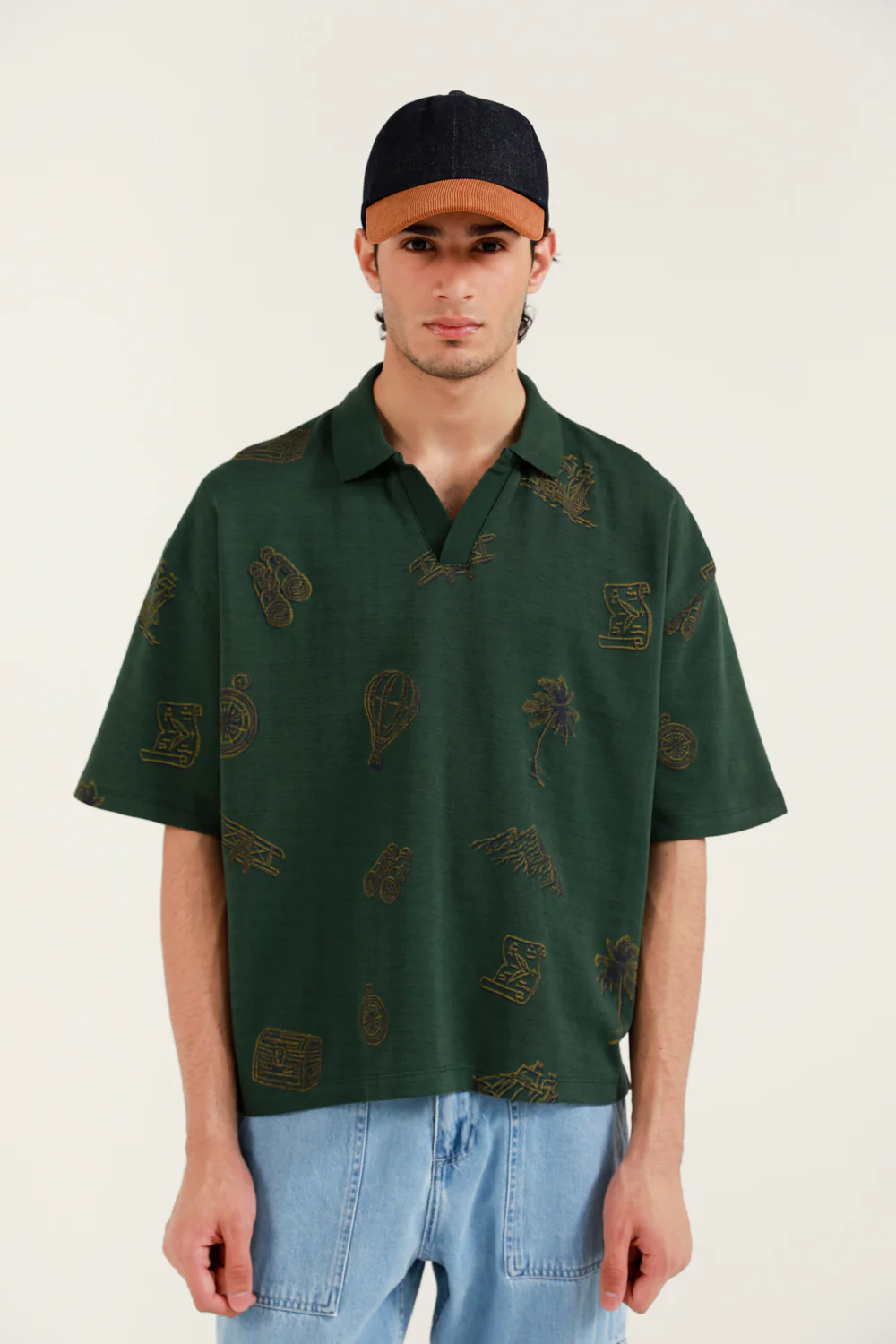 BOXY FIT TEXTURED PRINTED POLO - Image 4