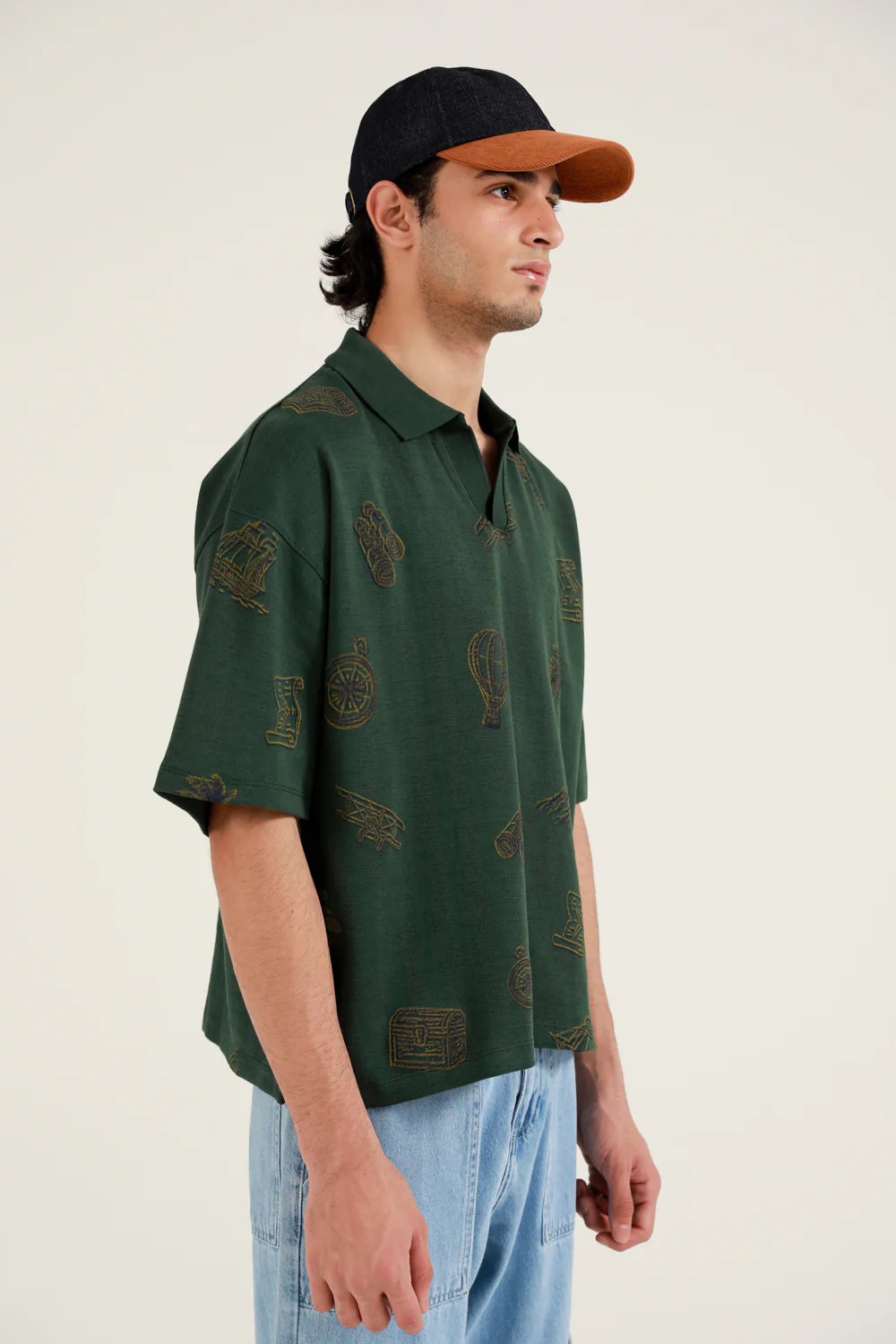 BOXY FIT TEXTURED PRINTED POLO - Image 5