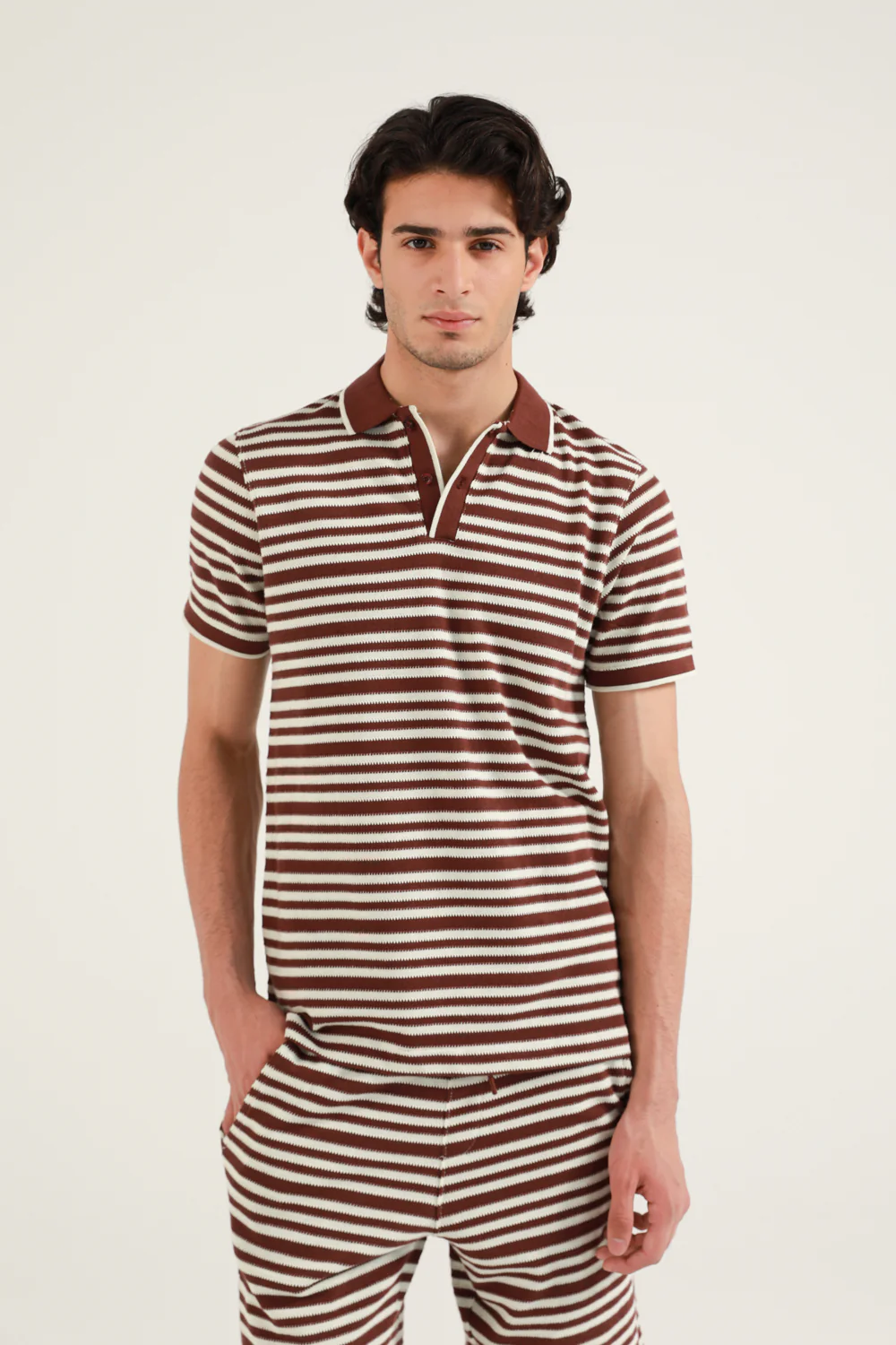 TEXTURED STRIPED POLO - Image 2