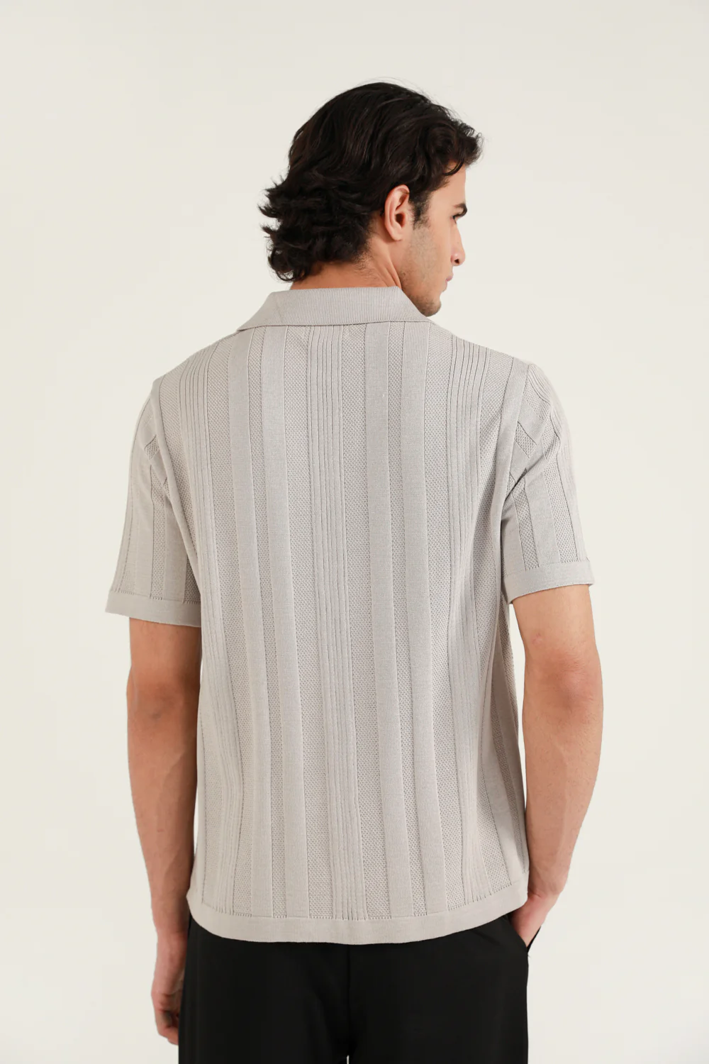TEXTURED STRIPED KNITTED POLO - Image 4