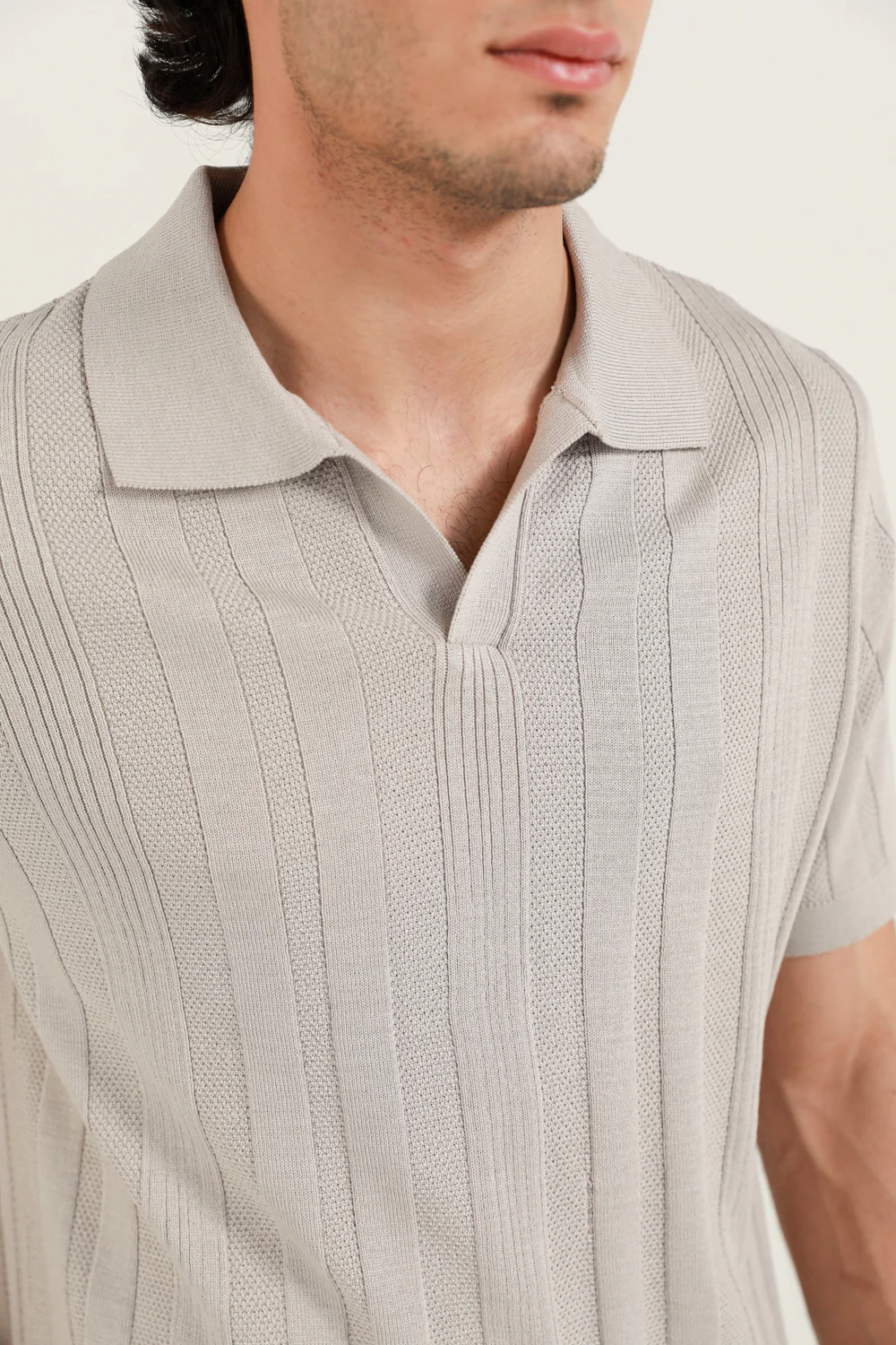 TEXTURED STRIPED KNITTED POLO - Image 5