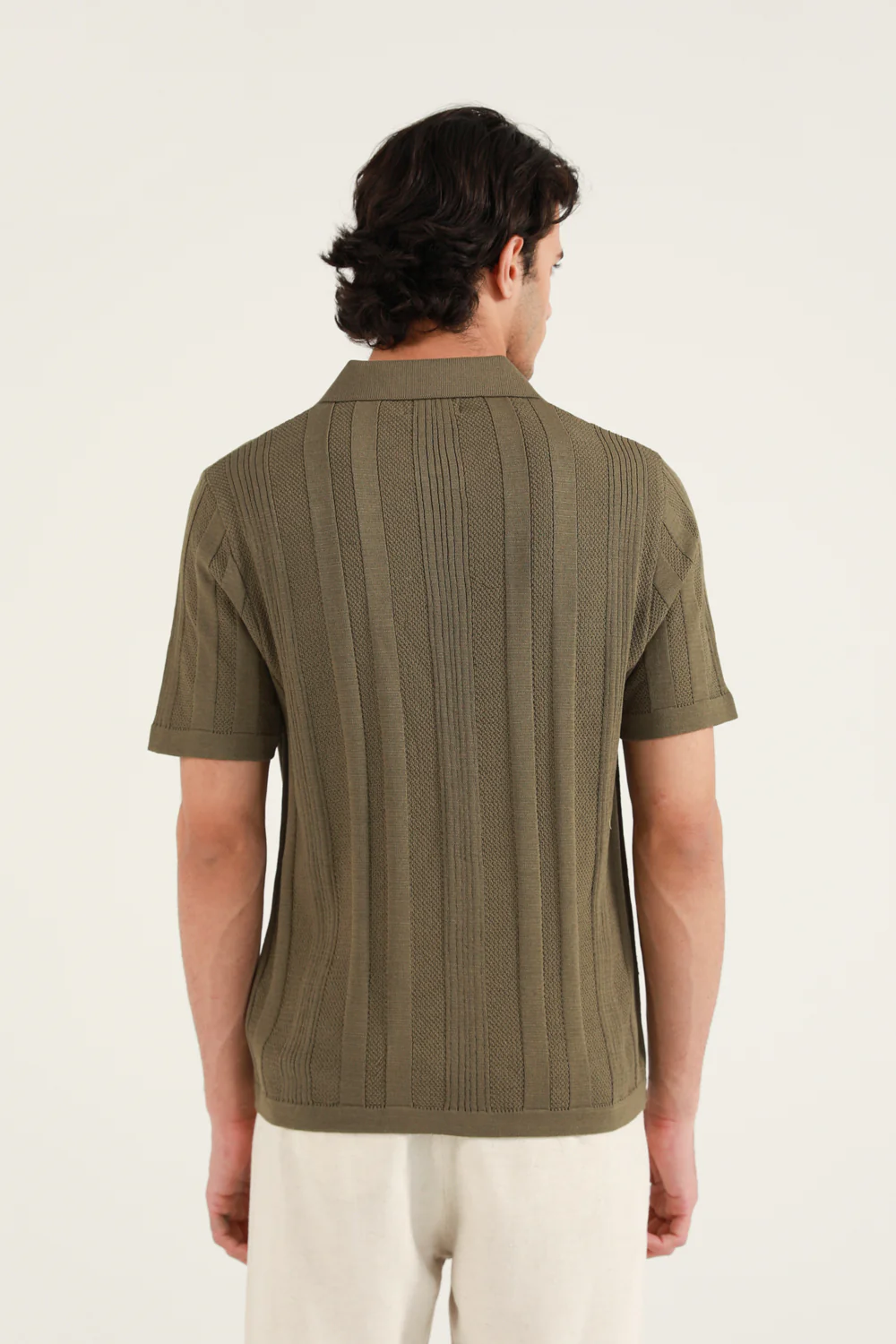 TEXTURED STRIPED KNITTED POLO - Image 4