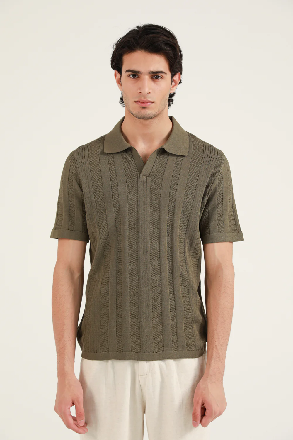 TEXTURED STRIPED KNITTED POLO - Image 5
