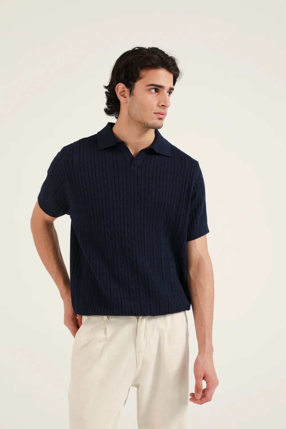 JOHNNY COLLAR TEXTURED KNITTED POLO - Image 2