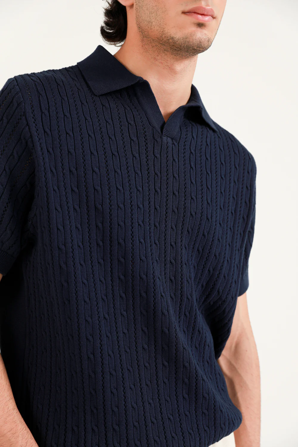 JOHNNY COLLAR TEXTURED KNITTED POLO - Image 5