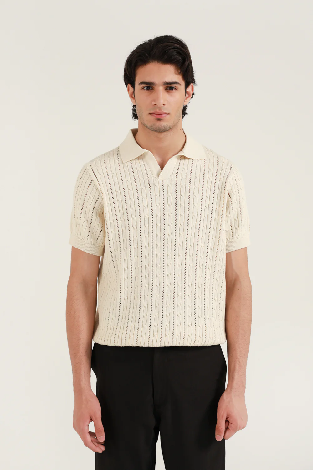 JOHNNY COLLAR TEXTURED KNITTED POLO - Image 2