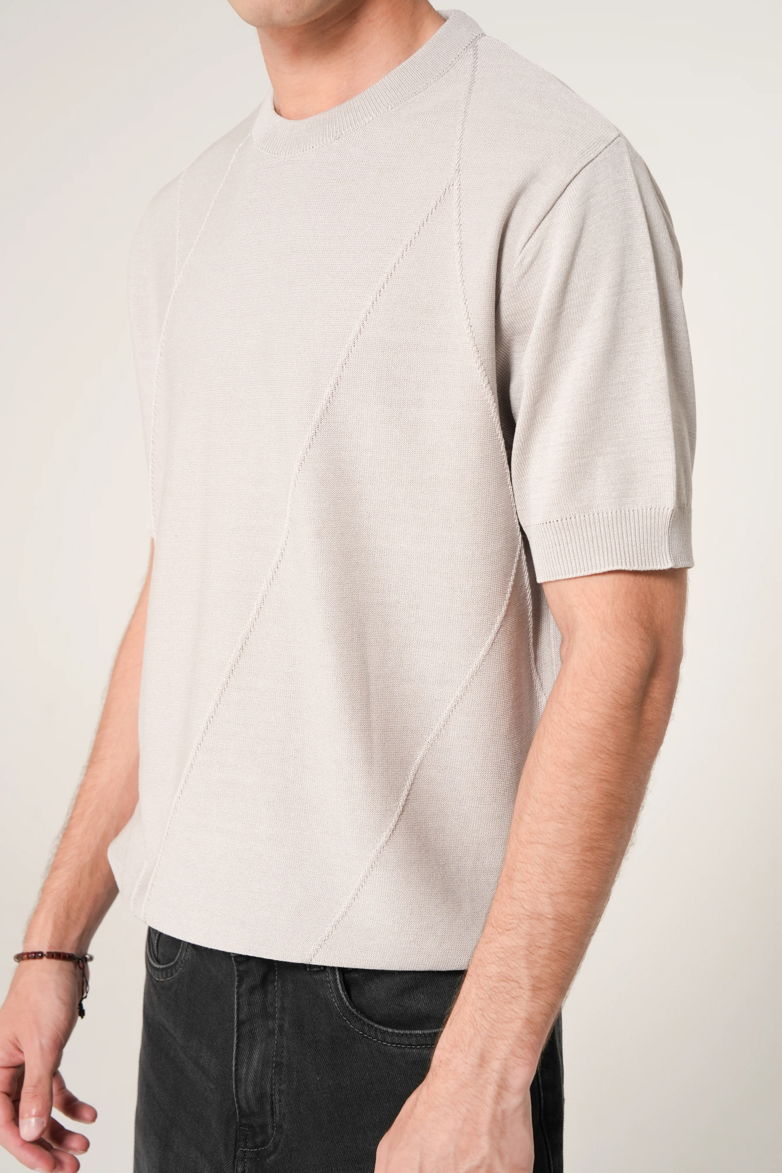TEXTURED KNITTED TEE - Image 4