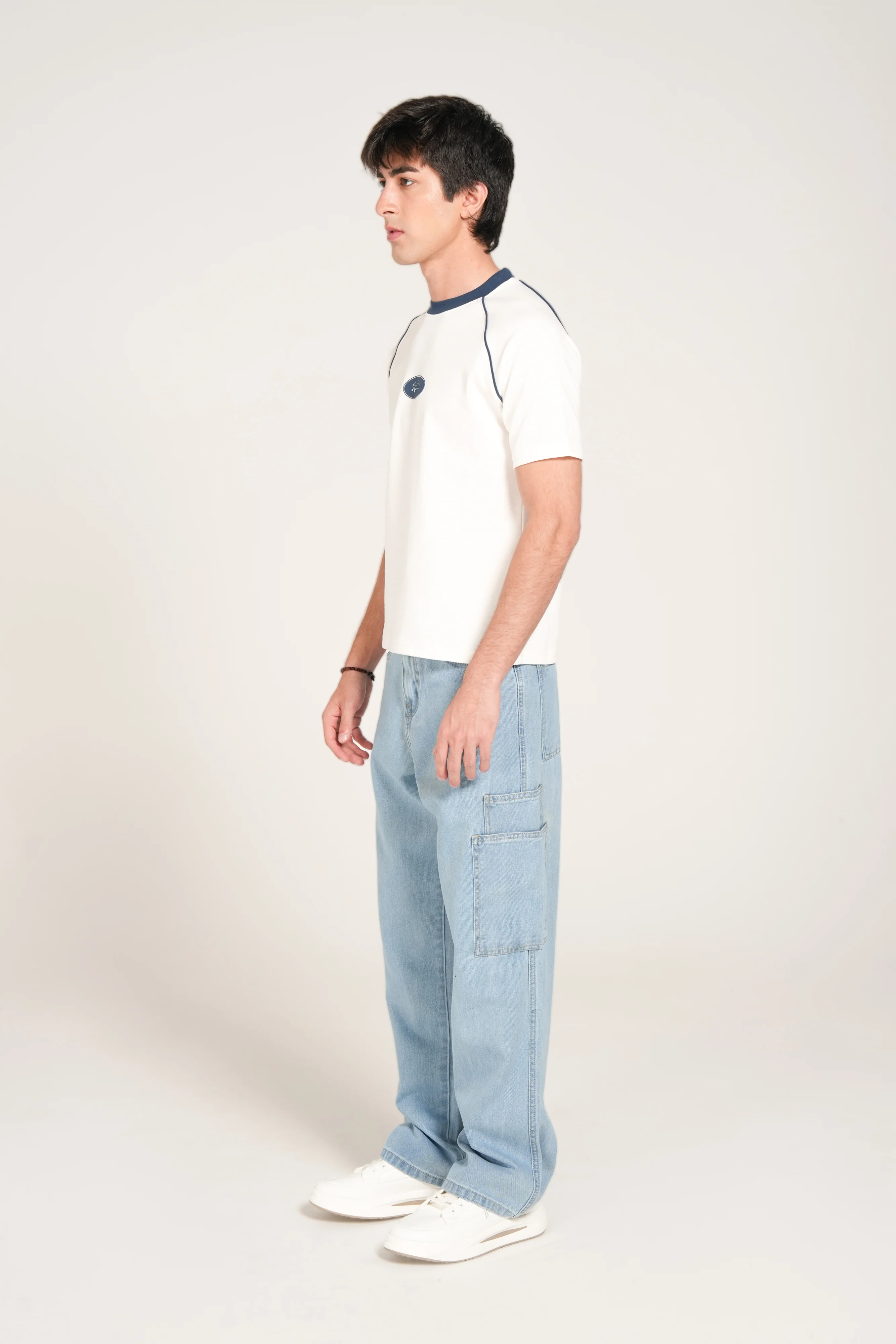 SLIM CROPPED TEXTURED TEE - Image 2