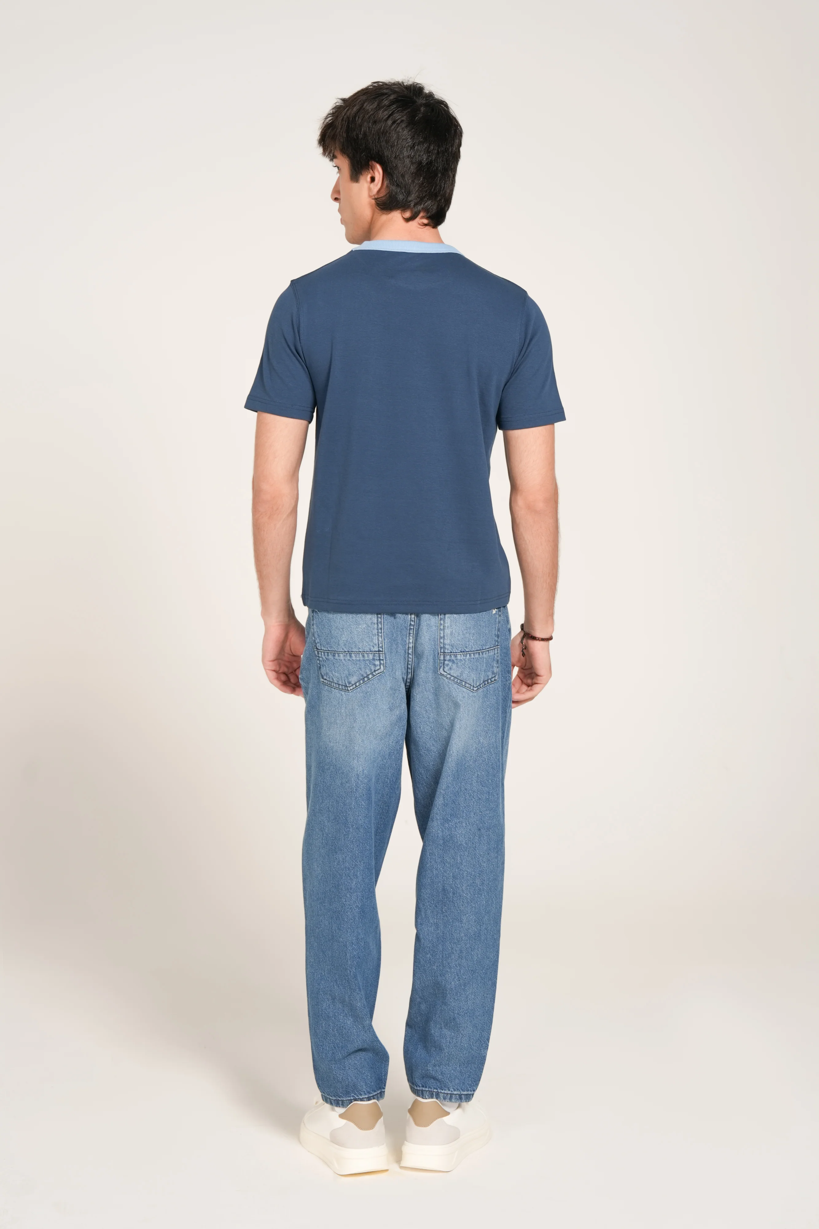SLIM CROPPED CONTRAST RIB TEE - Image 2