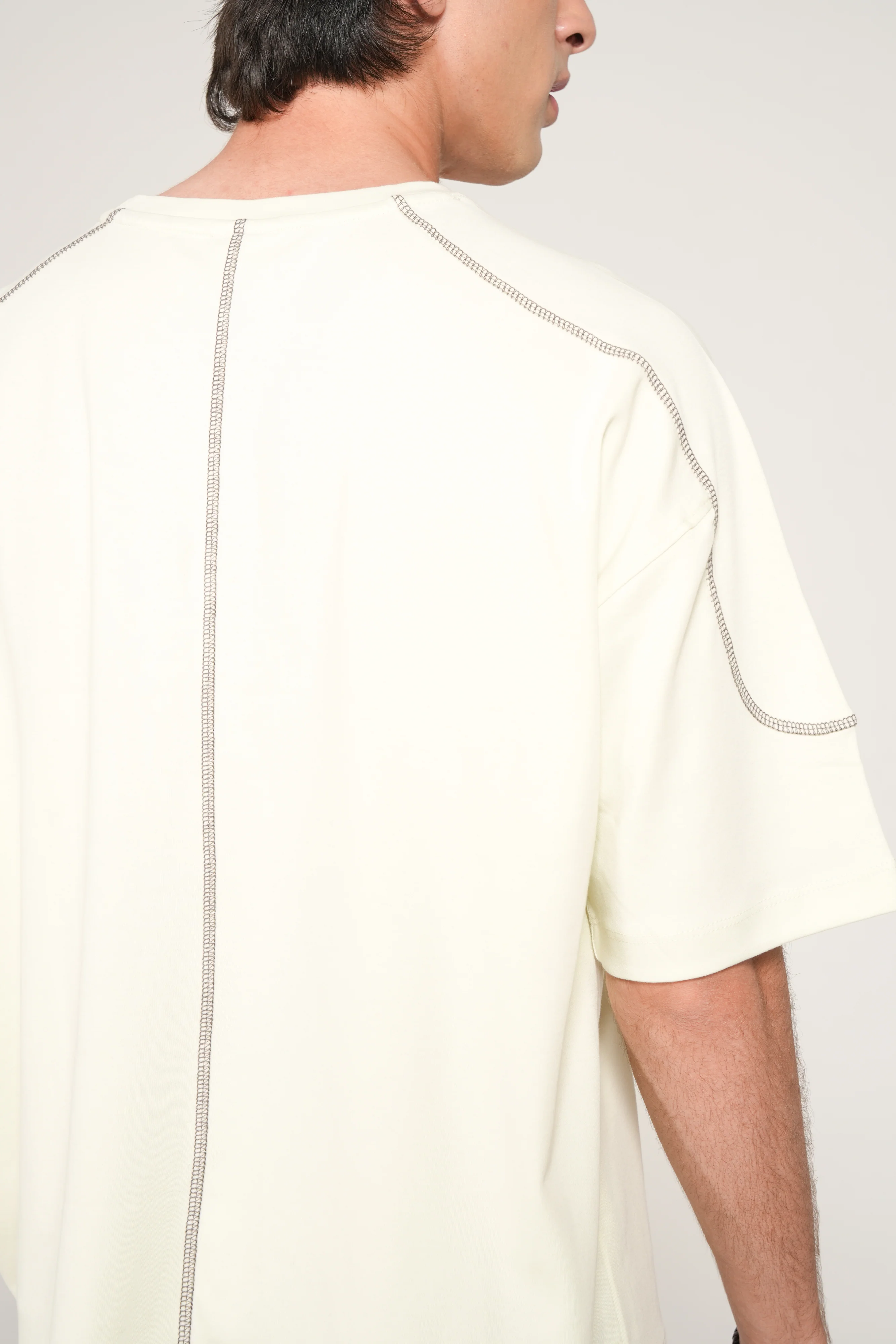 BOXY FIT CONTRAST FLATLOCK TEE - Image 4