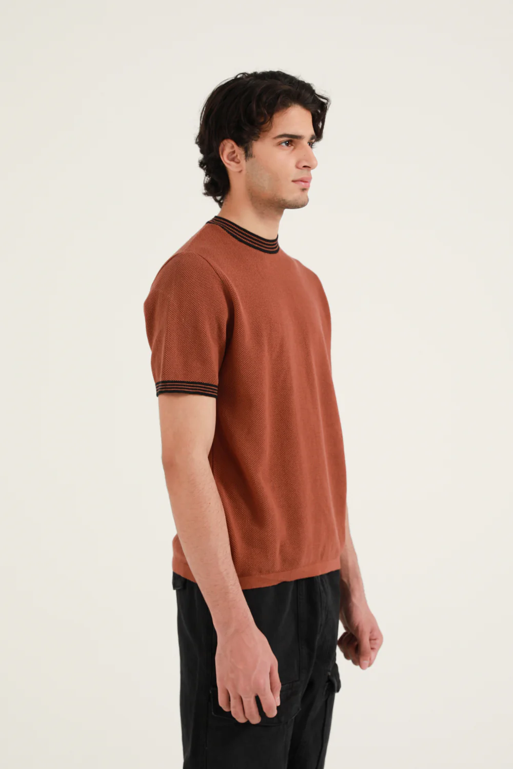 TEXTURED RINGER KNITTED TEE - Image 2