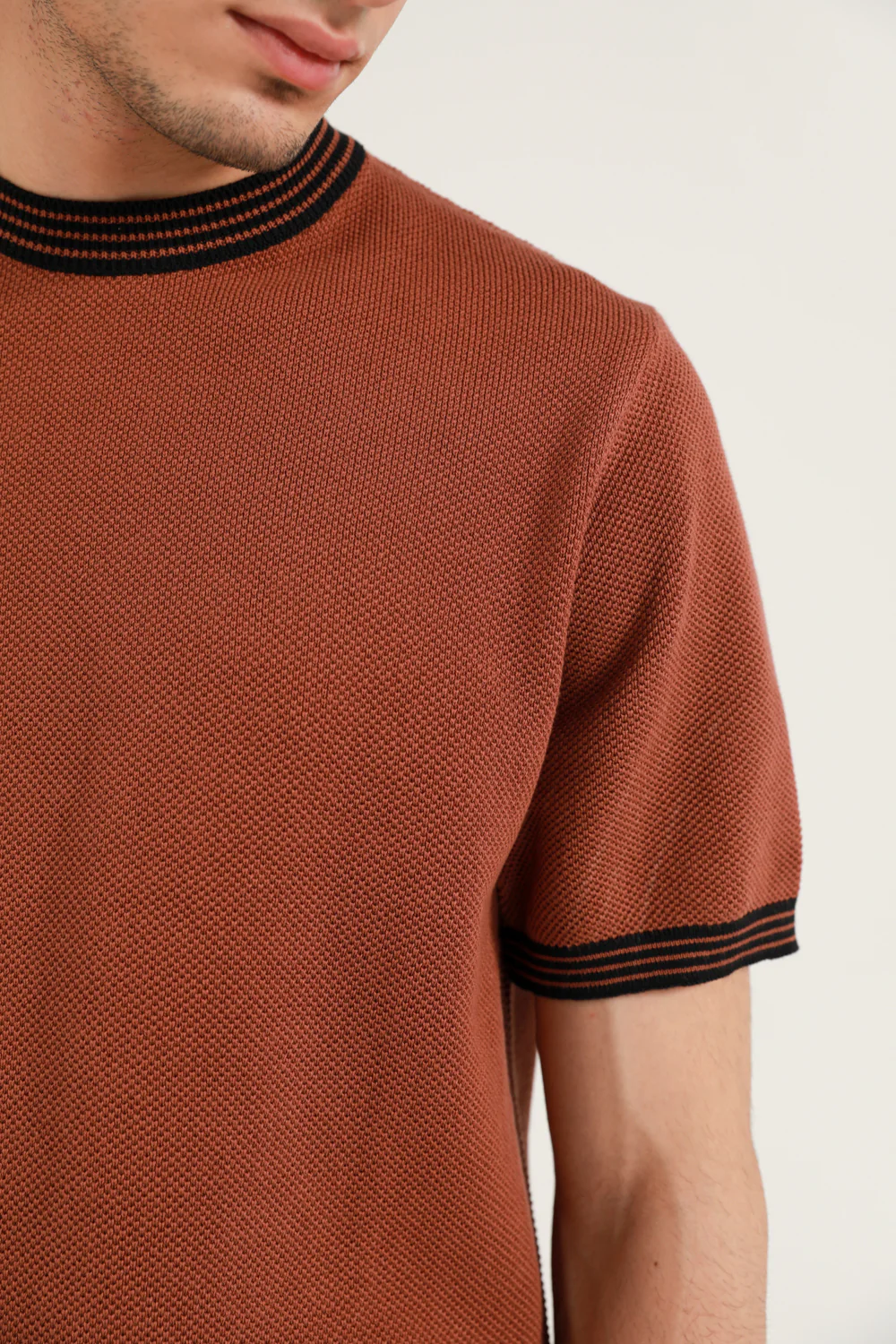 TEXTURED RINGER KNITTED TEE - Image 4