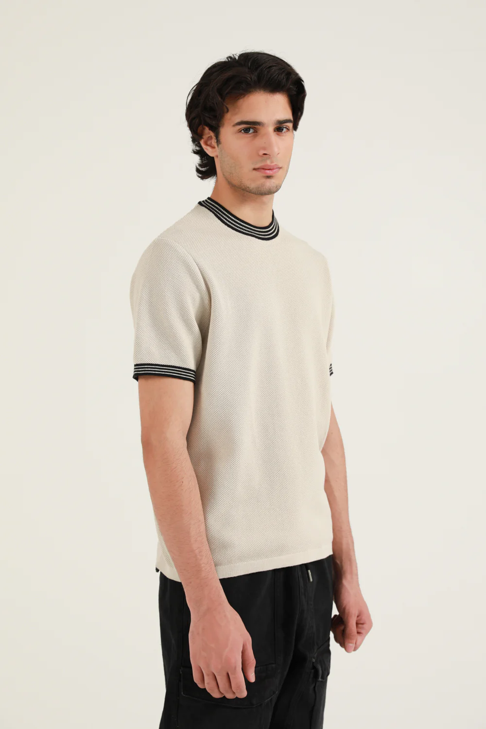TEXTURED RINGER KNITTED TEE - Image 2