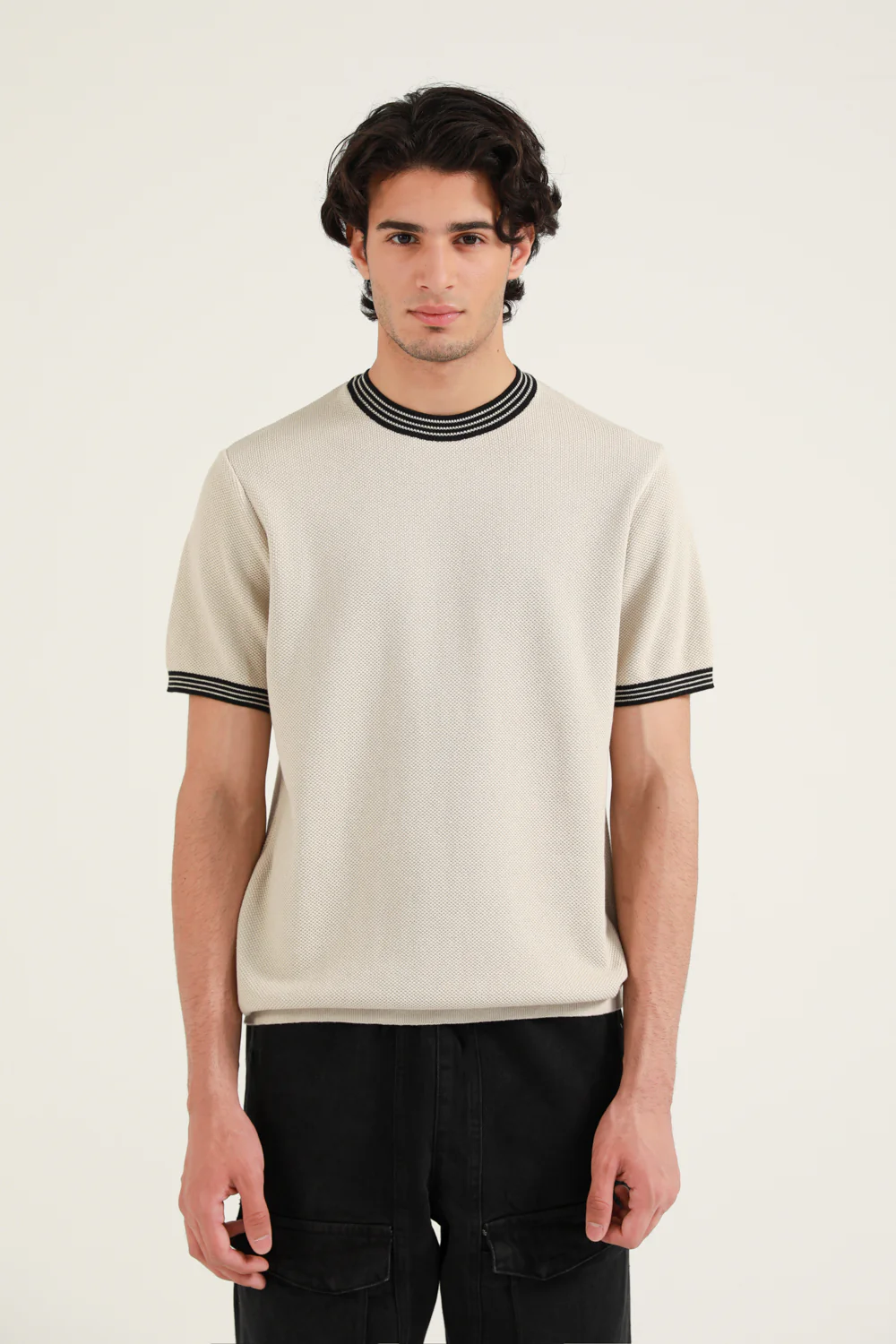 TEXTURED RINGER KNITTED TEE - Image 4