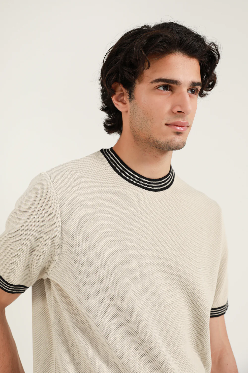TEXTURED RINGER KNITTED TEE - Image 5