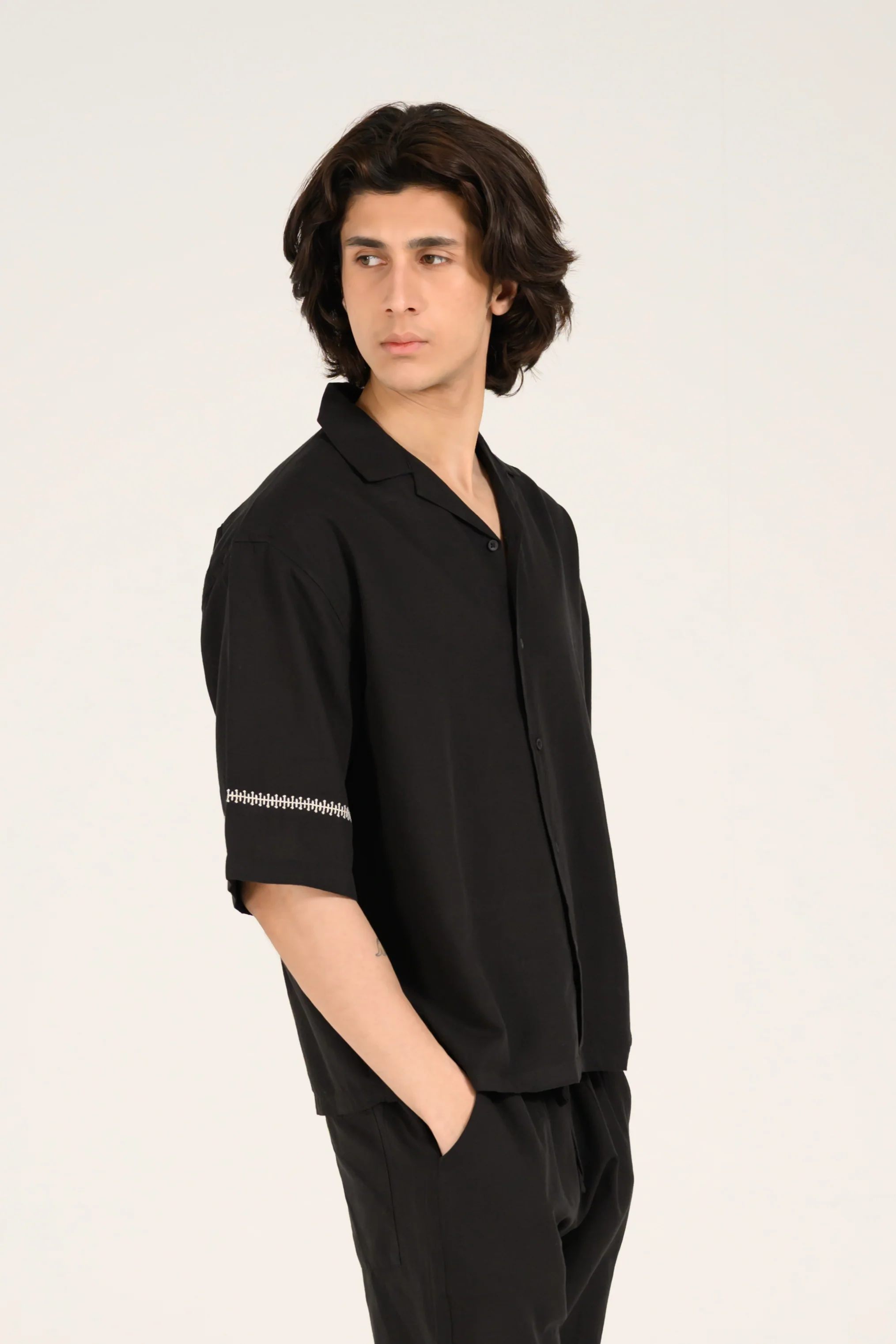 BOXY FIT RESORT COLLAR SHIRT - Image 6
