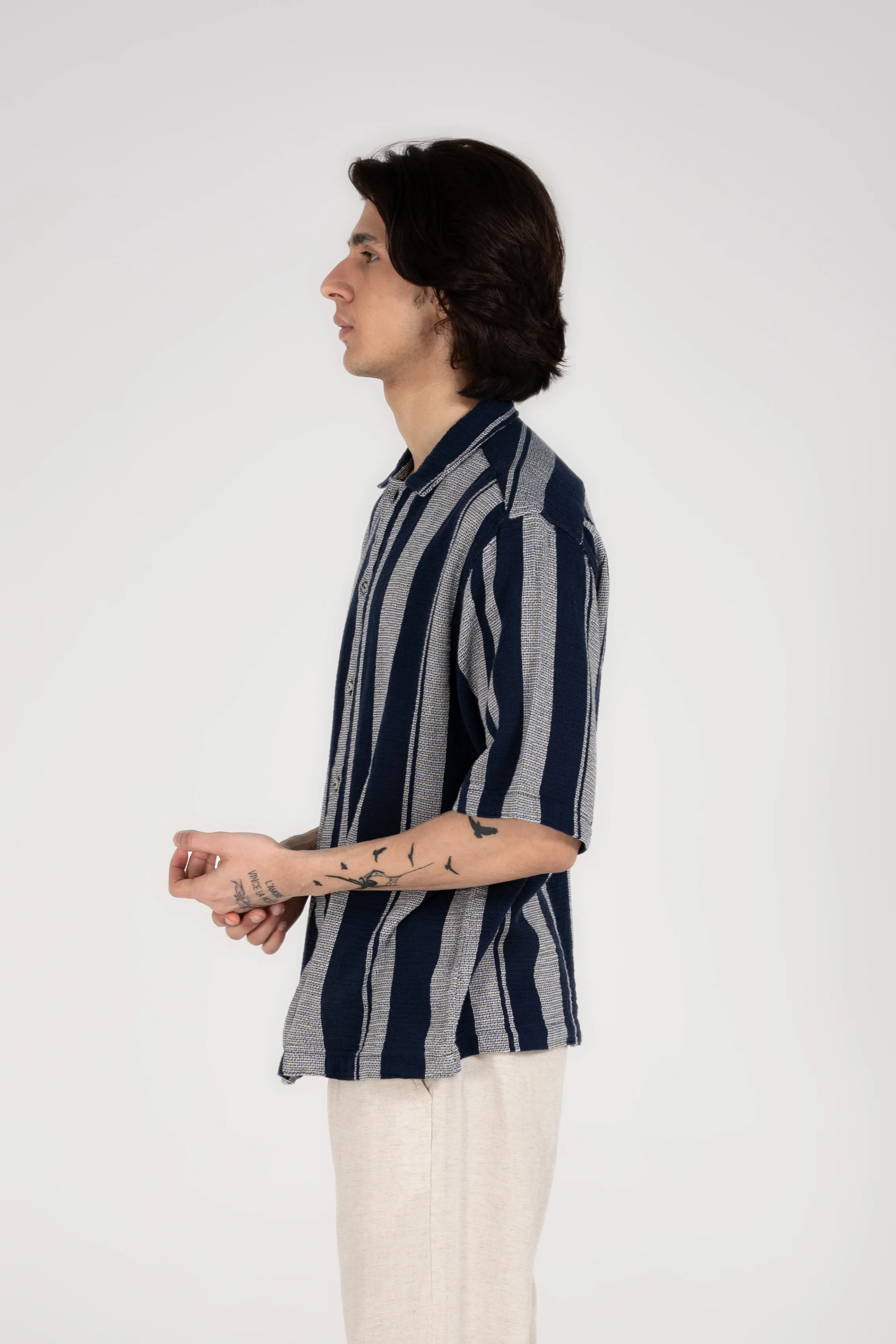 BAGGY FIT TEXTURED STRIPED SHIRT - Image 3