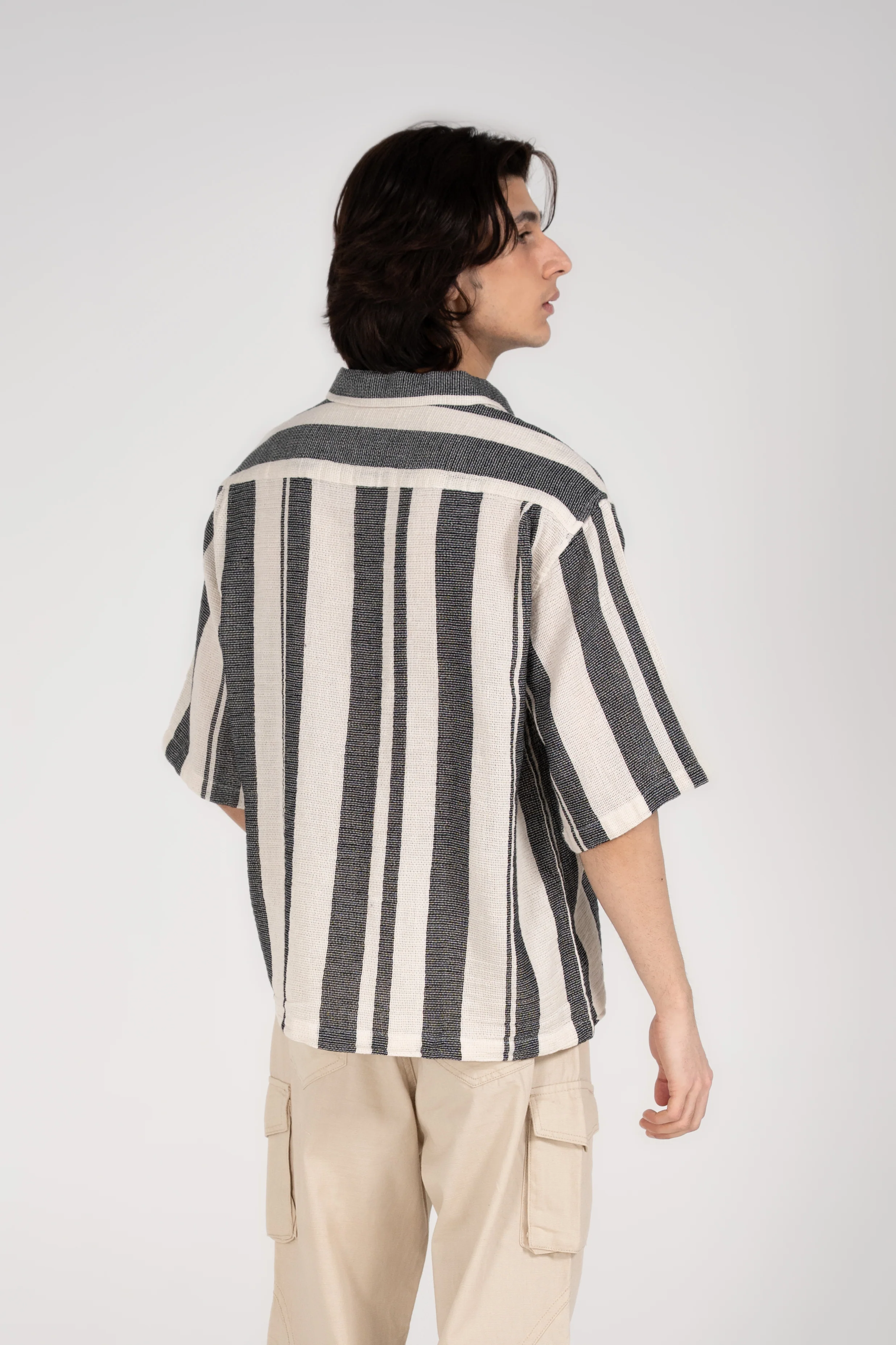 BAGGY FIT TEXTURED STRIPED SHIRT - Image 2