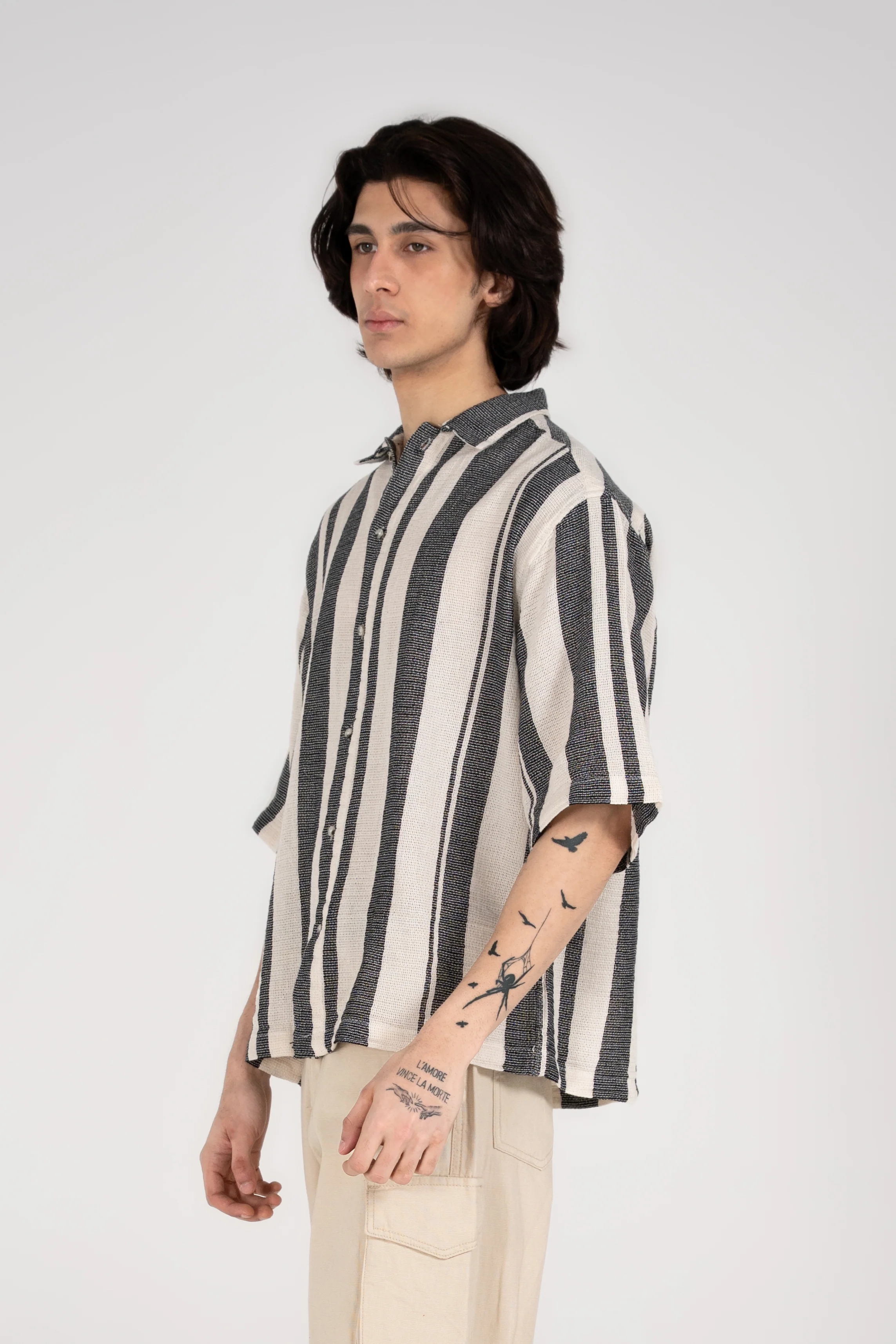 BAGGY FIT TEXTURED STRIPED SHIRT - Image 4