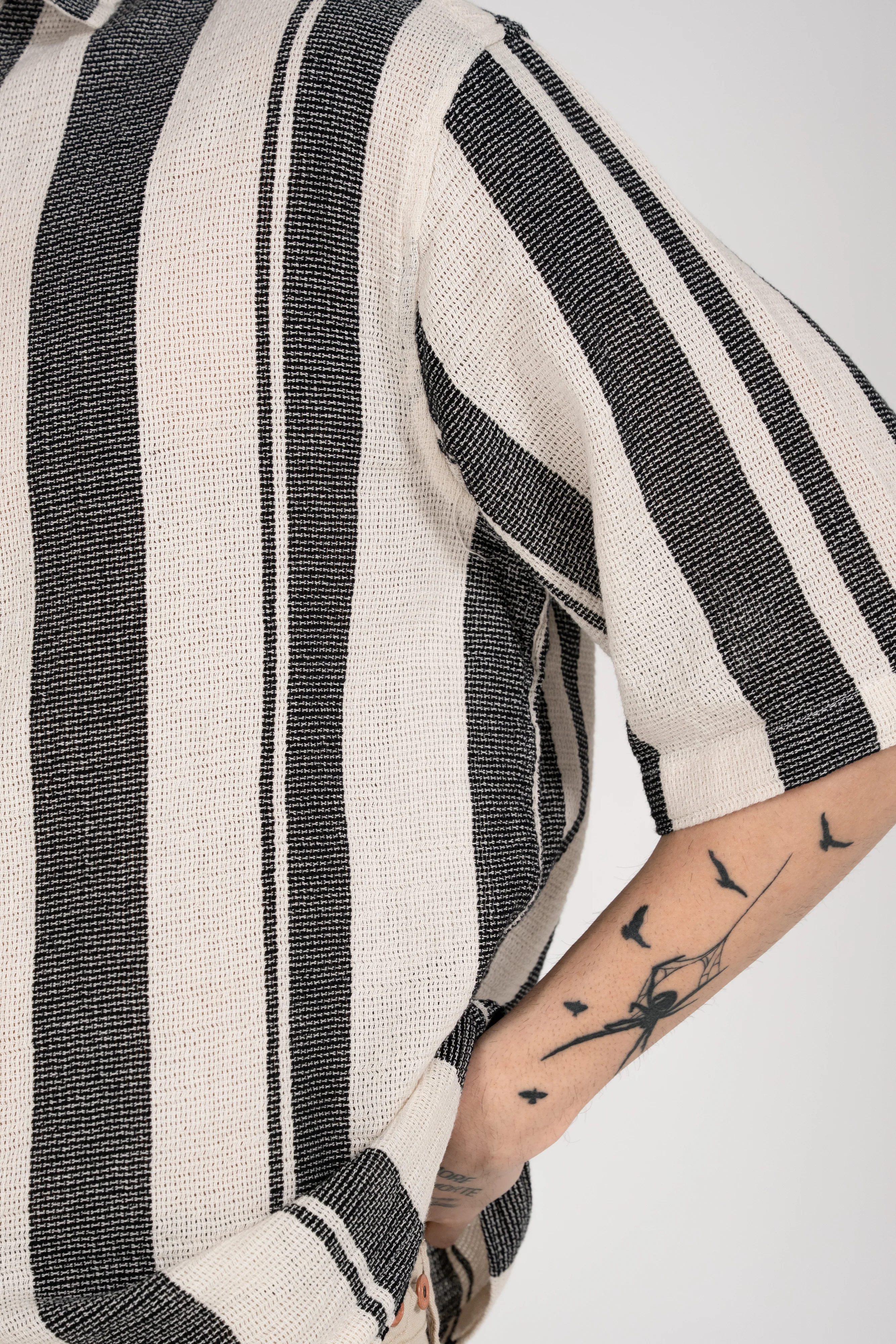 BAGGY FIT TEXTURED STRIPED SHIRT - Image 5