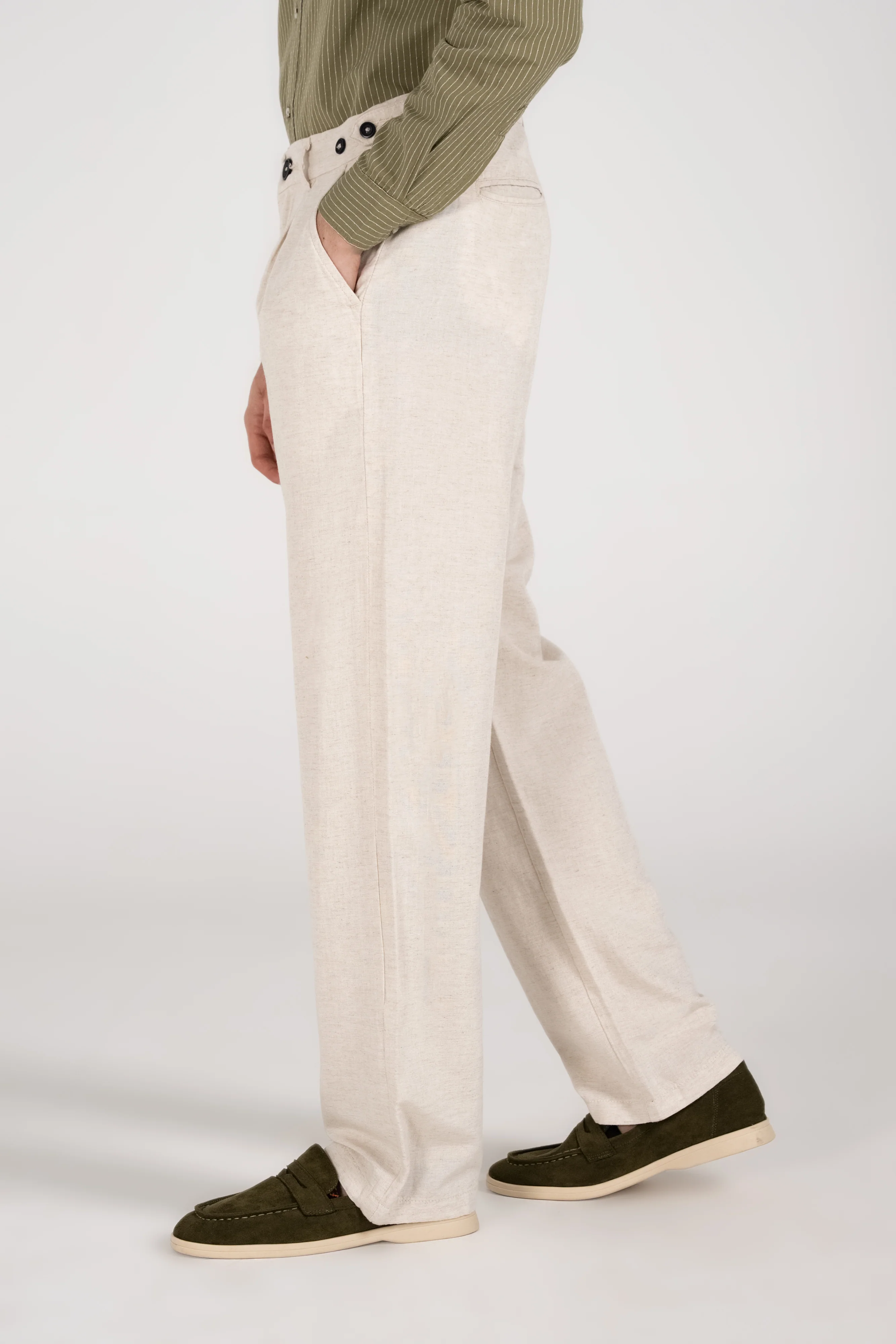 LINEN TROUSER WITH ADJUSTABLE WAIST - Image 2