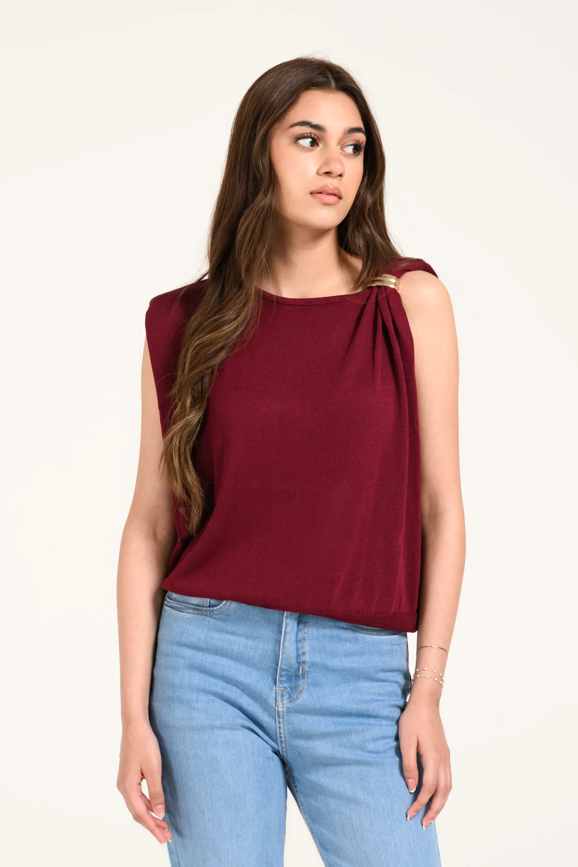 KNITTED TOP WITH ELASTICATED HEM - Image 2