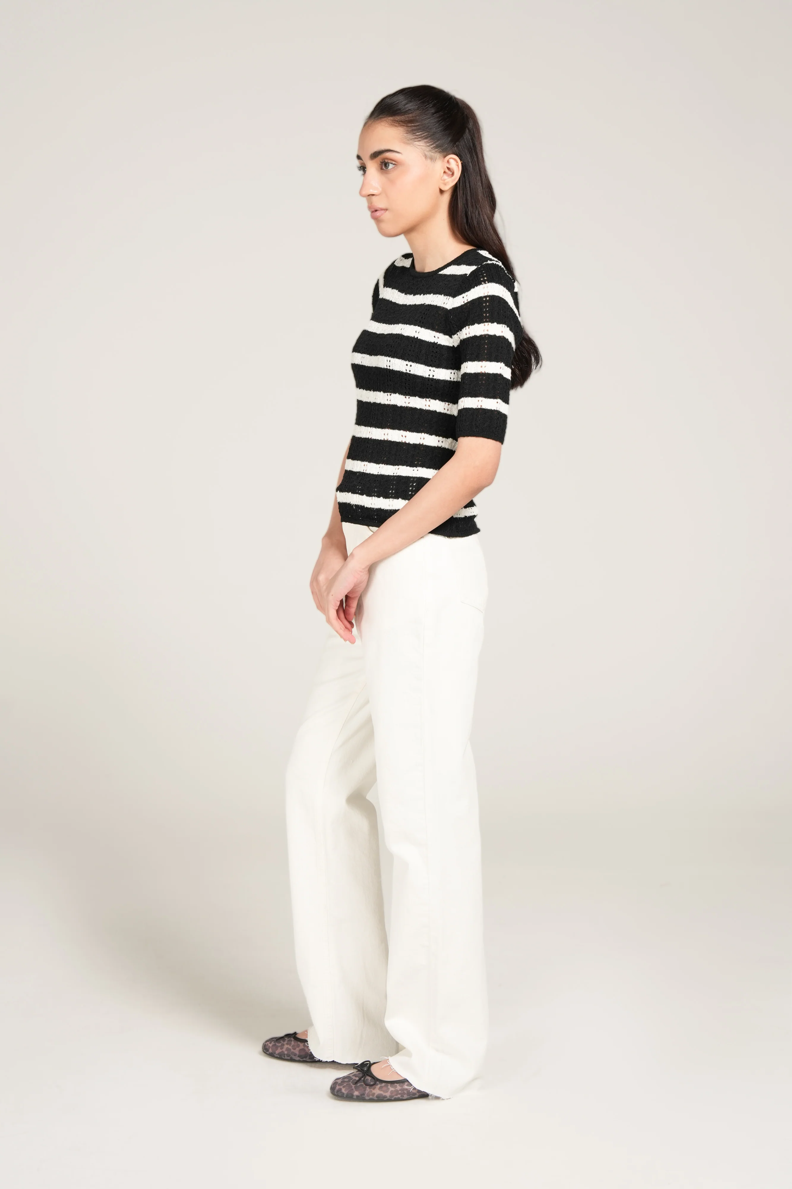 STRIPED KNIT TOP - Image 2