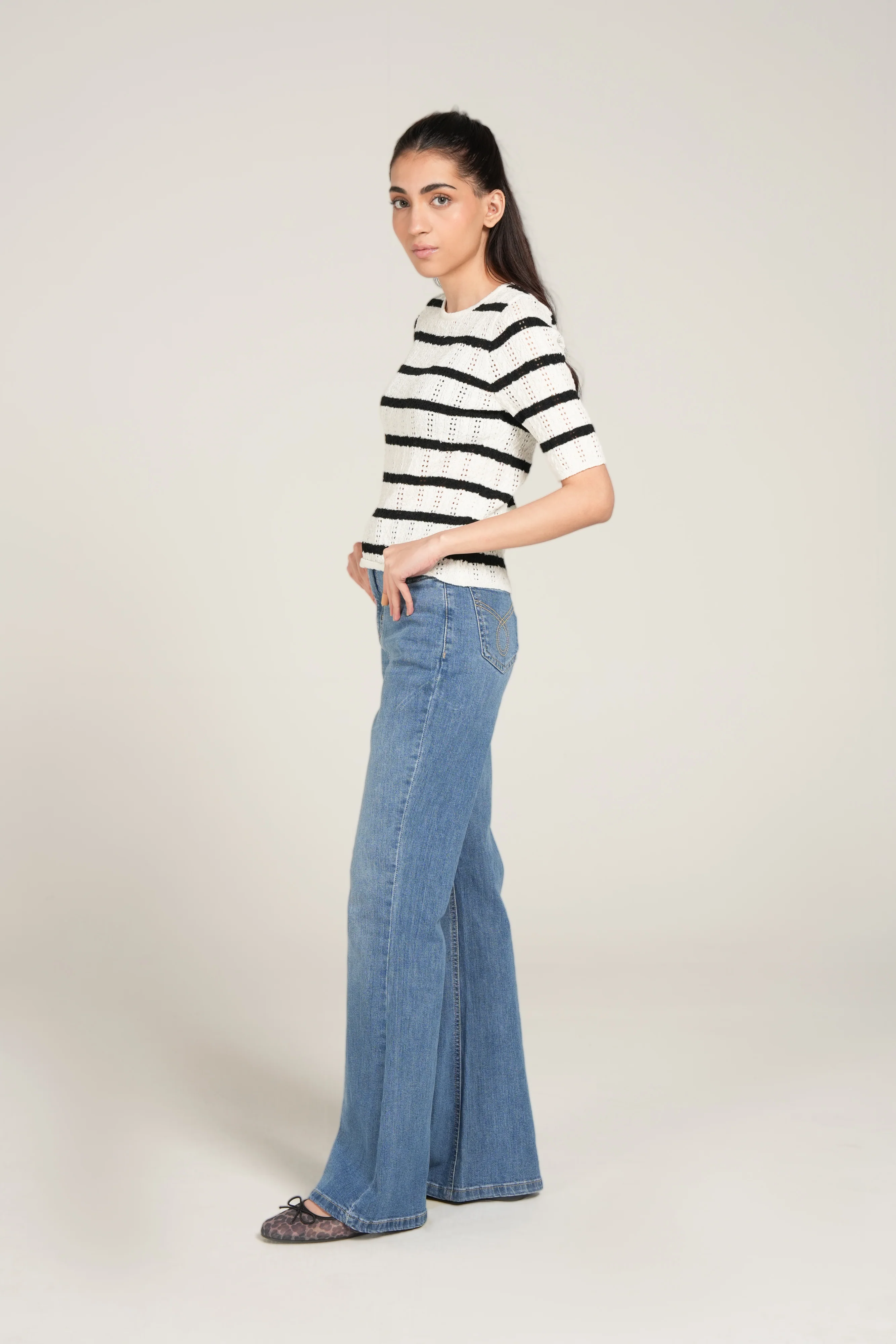 STRIPED KNIT TOP - Image 2