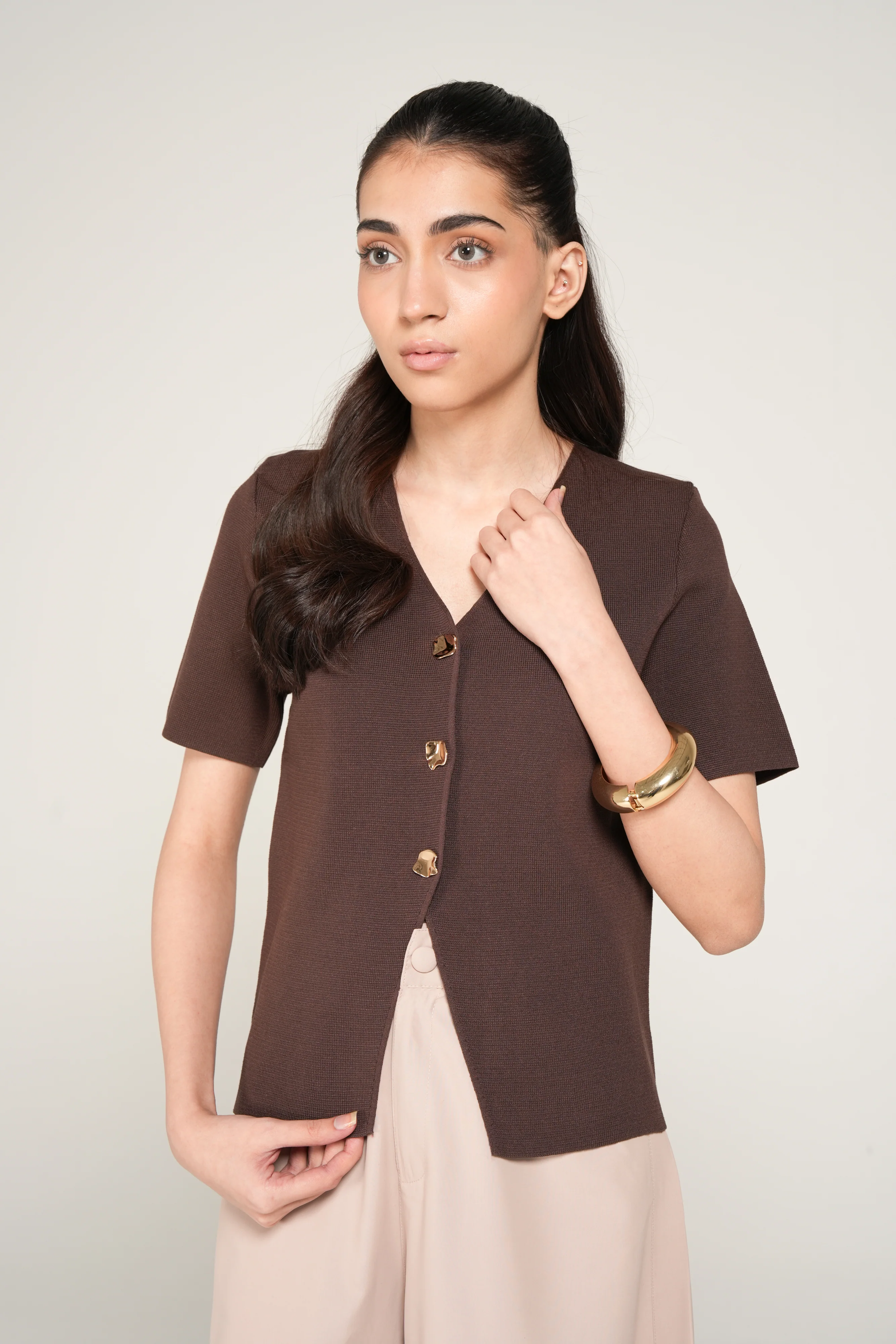 KNITTED BUTTON DOWN TOP - Image 3