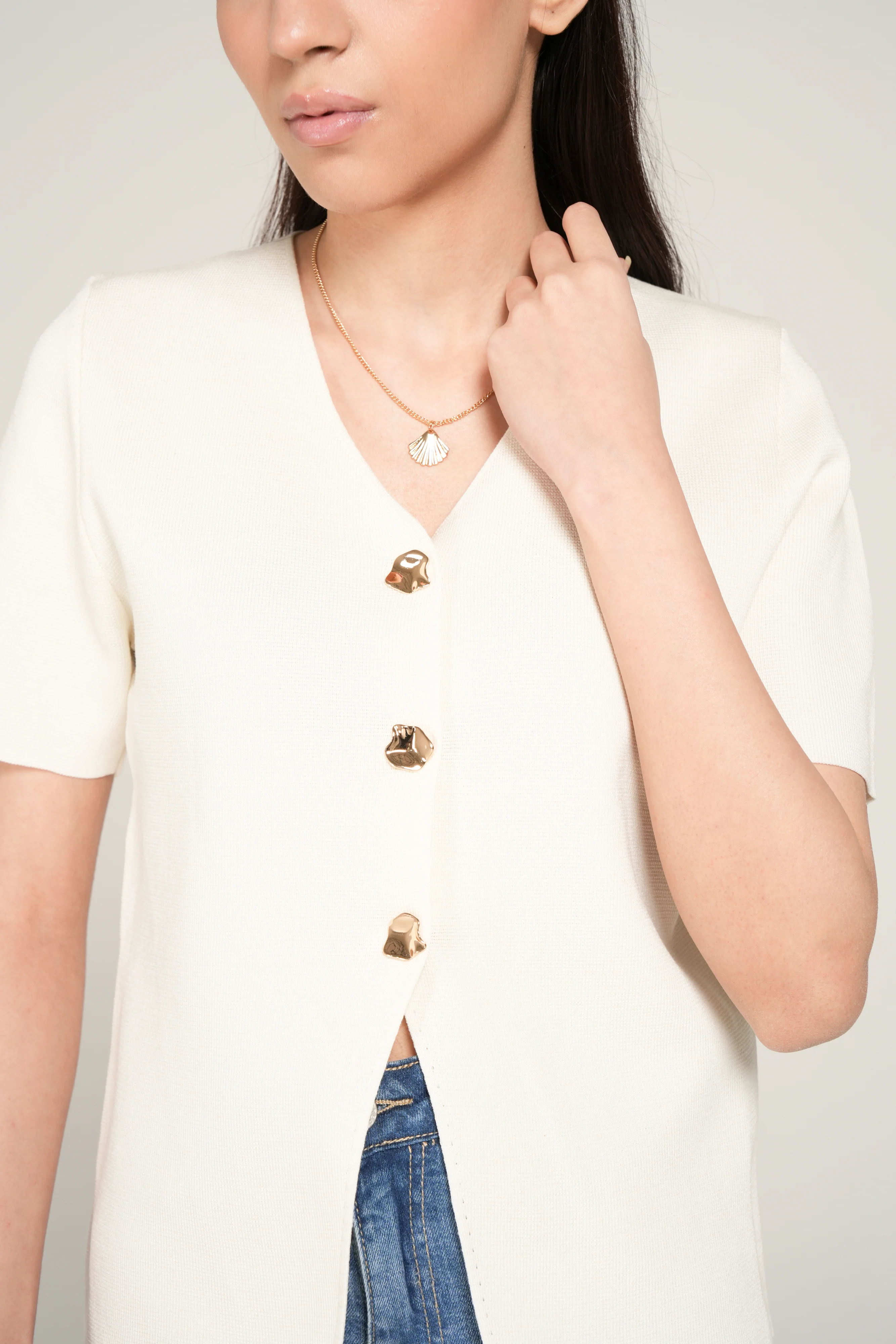 KNITTED BUTTON DOWN TOP - Image 4