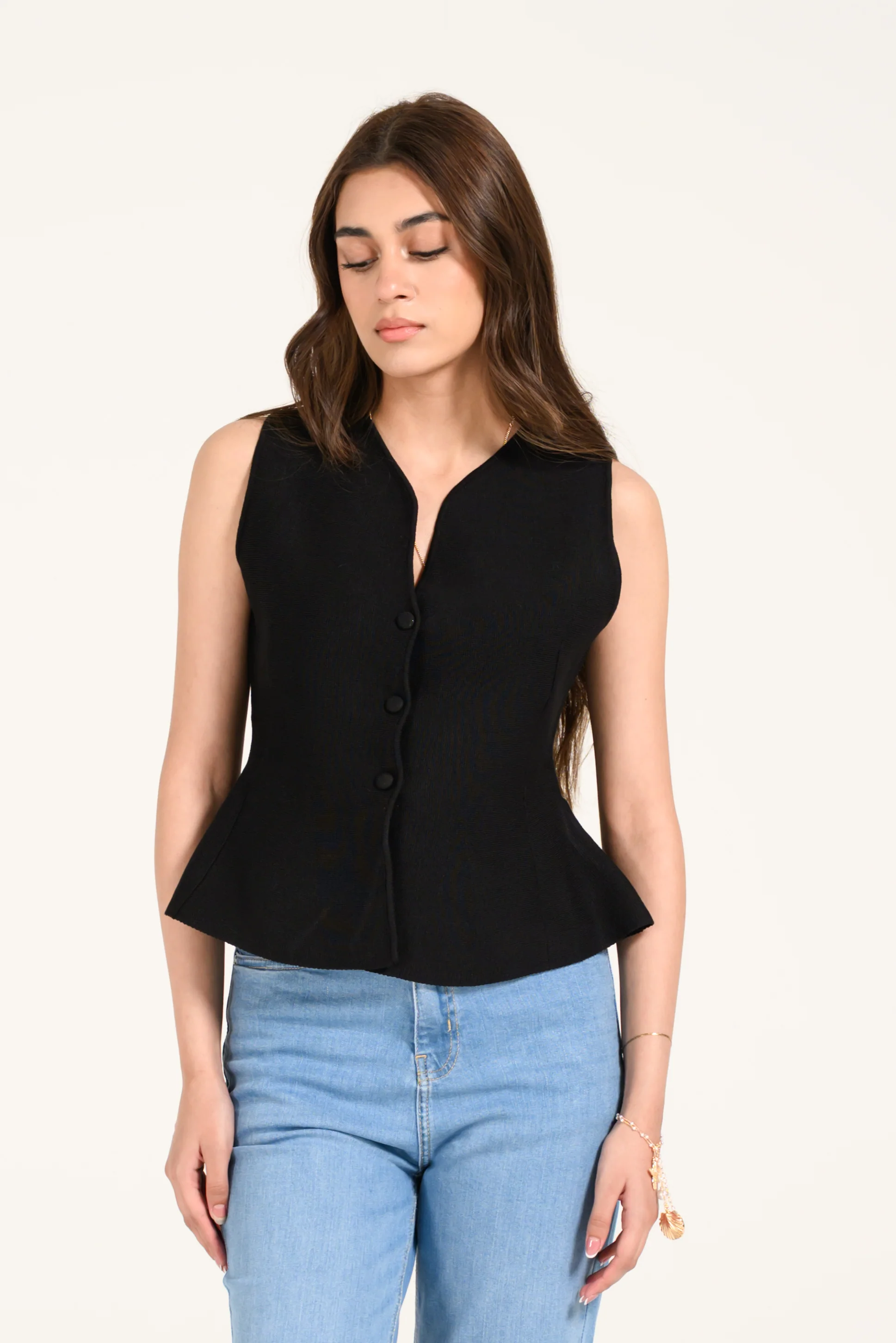 KNITTED PEPLUM TOP - Image 2