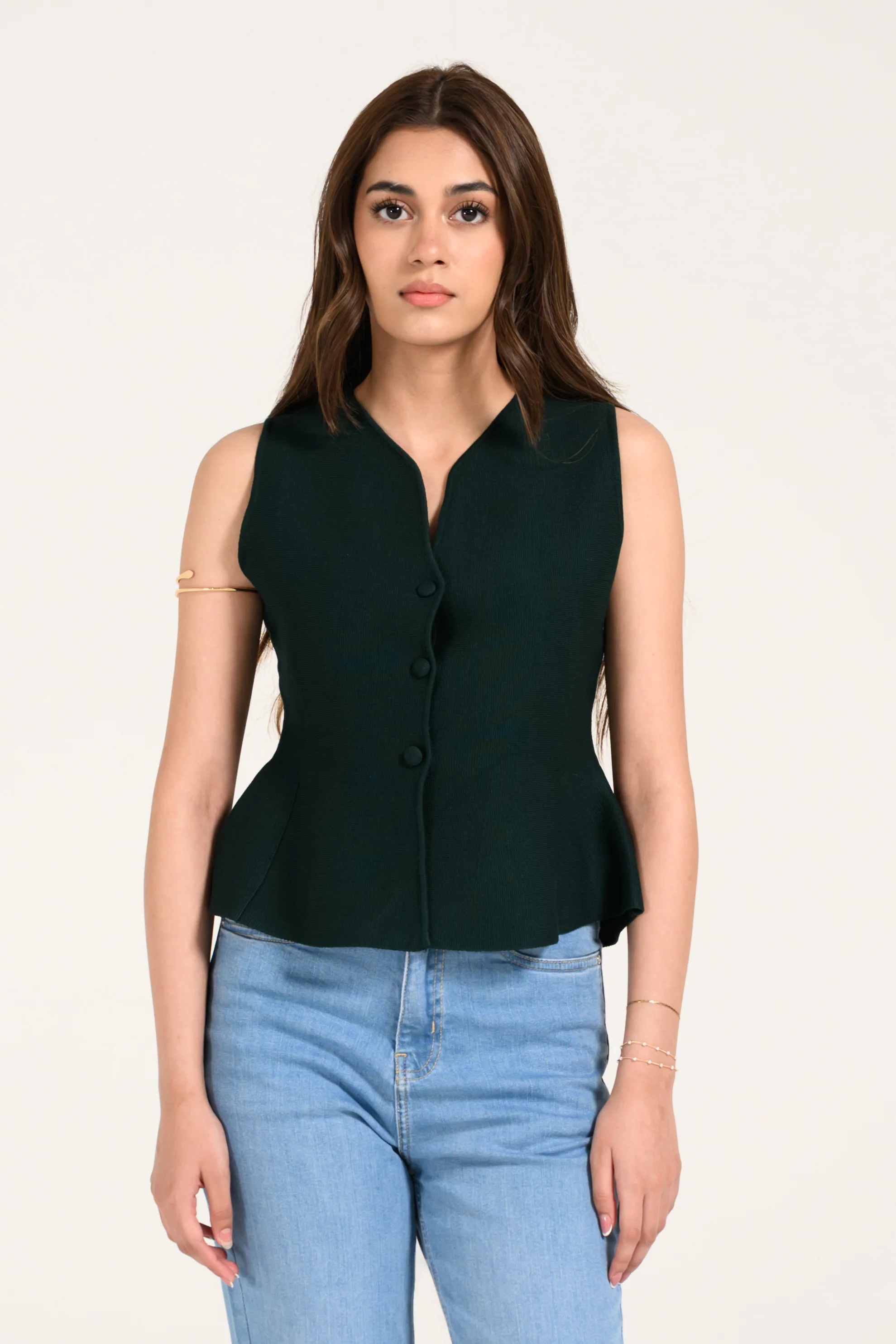 KNITTED PEPLUM TOP - Image 3