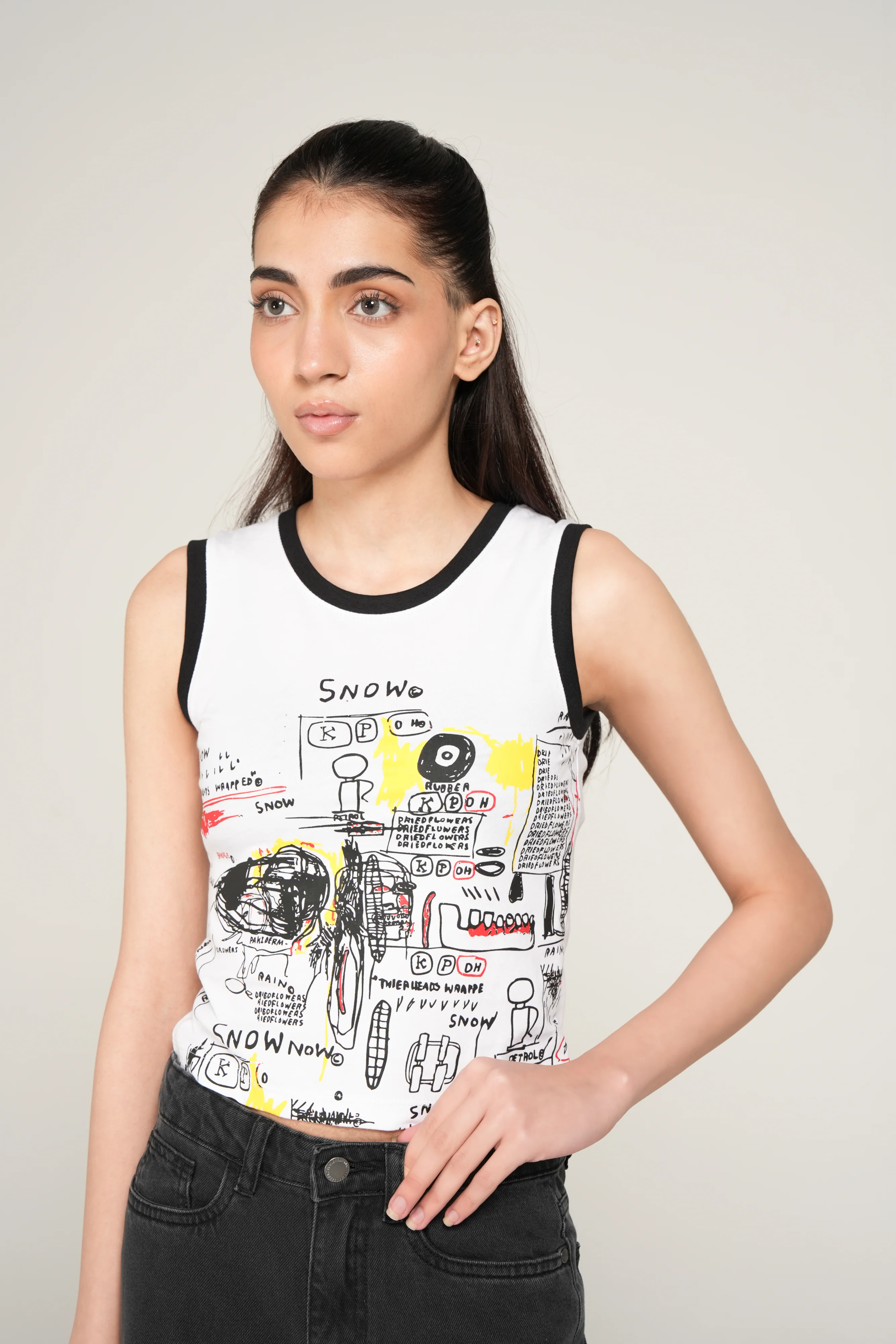 PRINTED CROP TANK TOP - Image 2