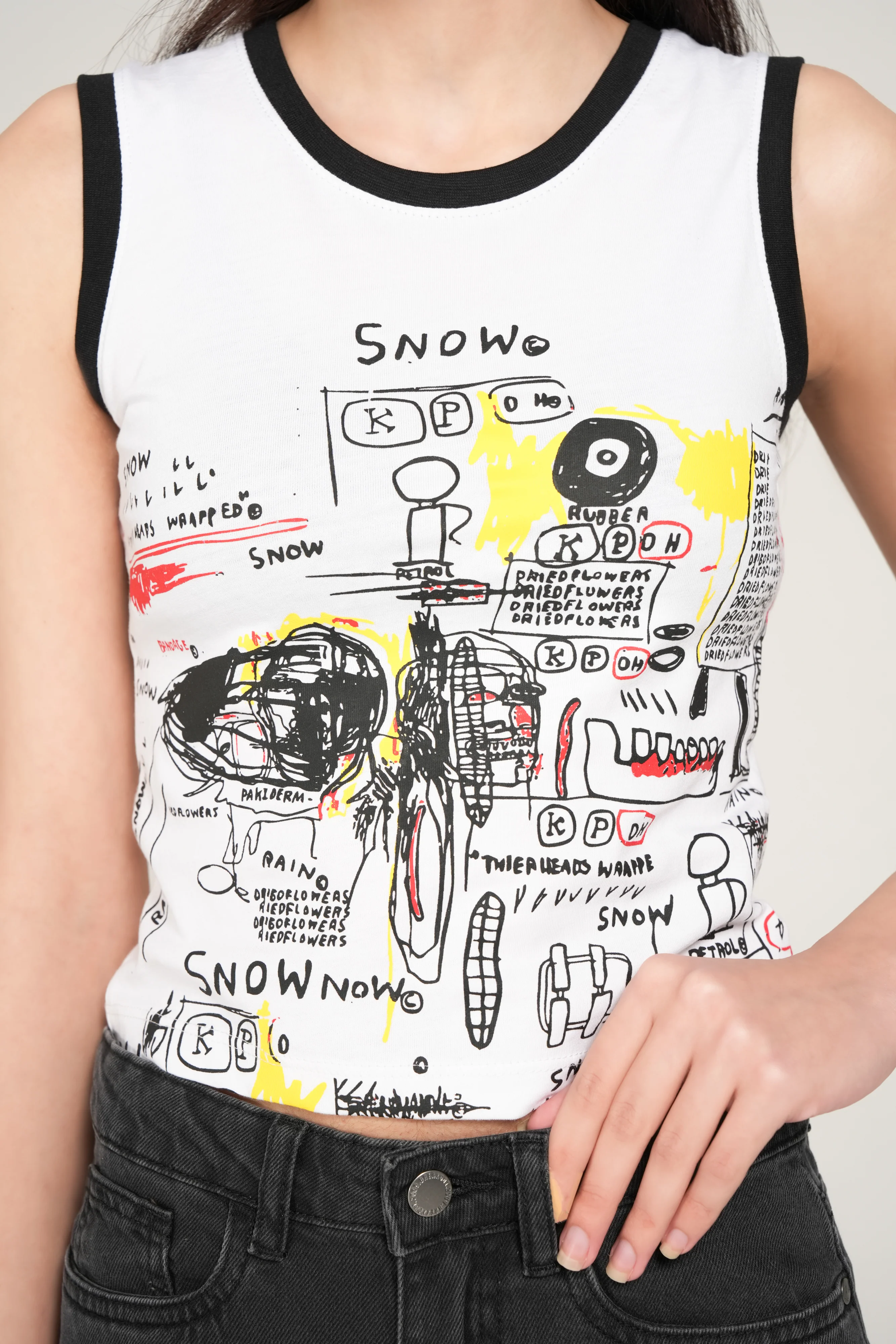 PRINTED CROP TANK TOP - Image 4