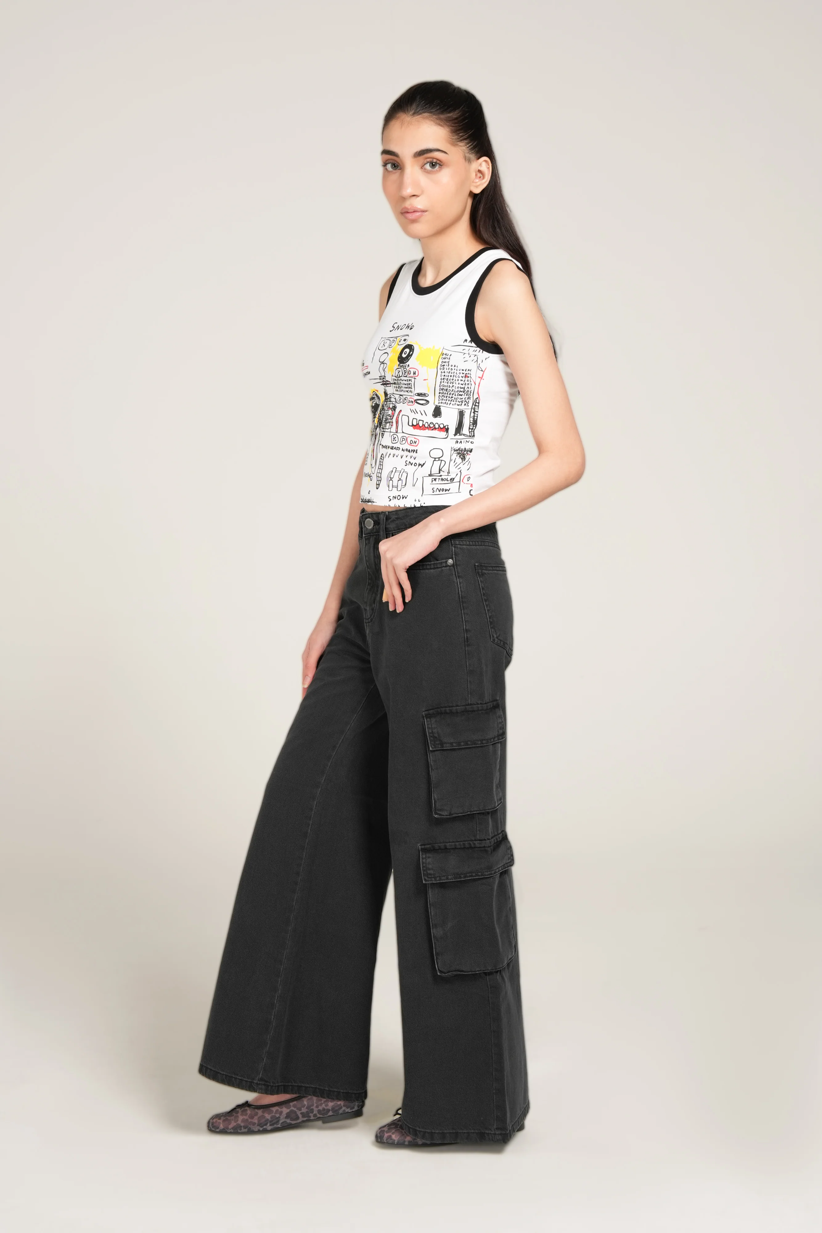 PRINTED CROP TANK TOP - Image 5