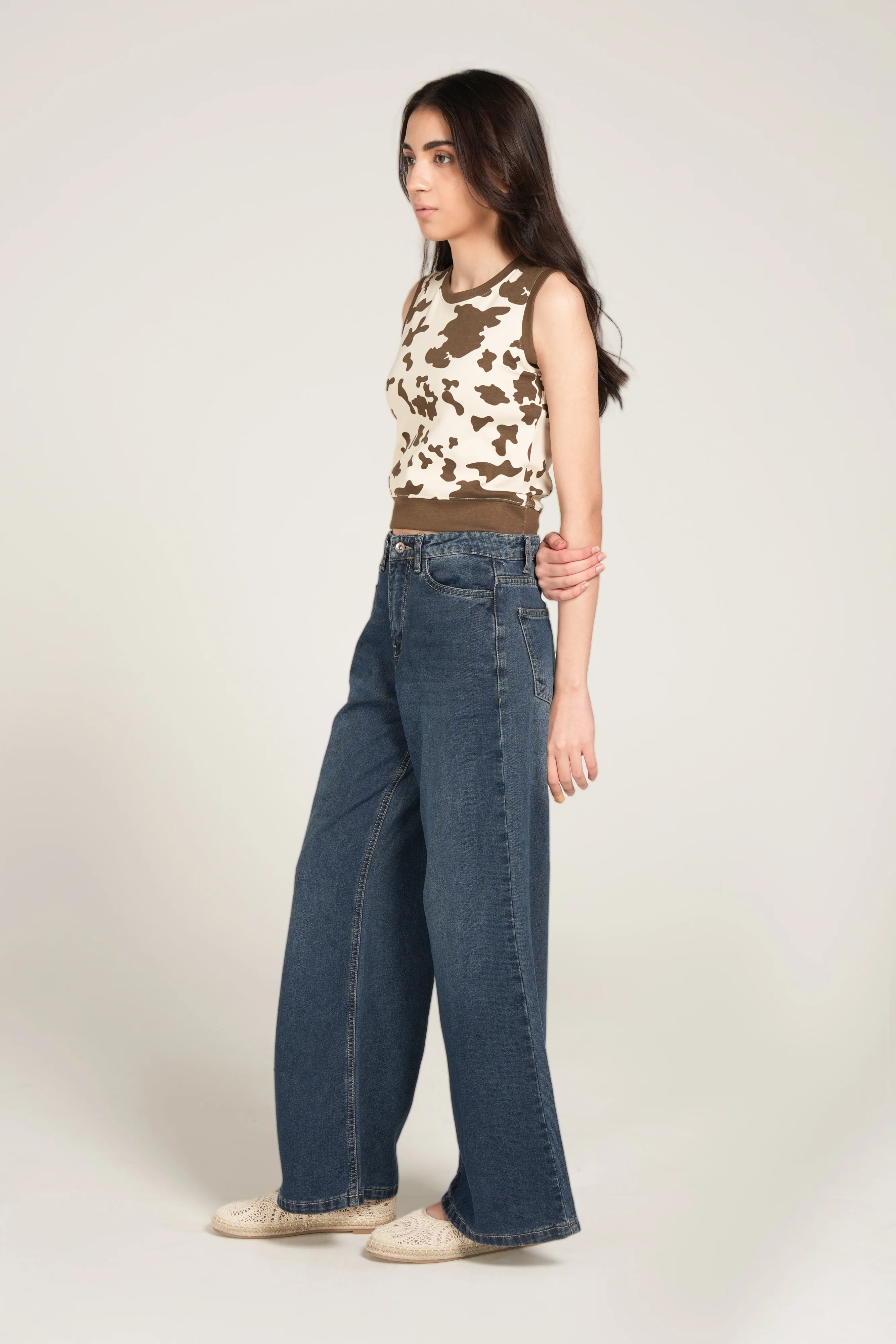 PRINTED CROP TANK TOP - Image 3