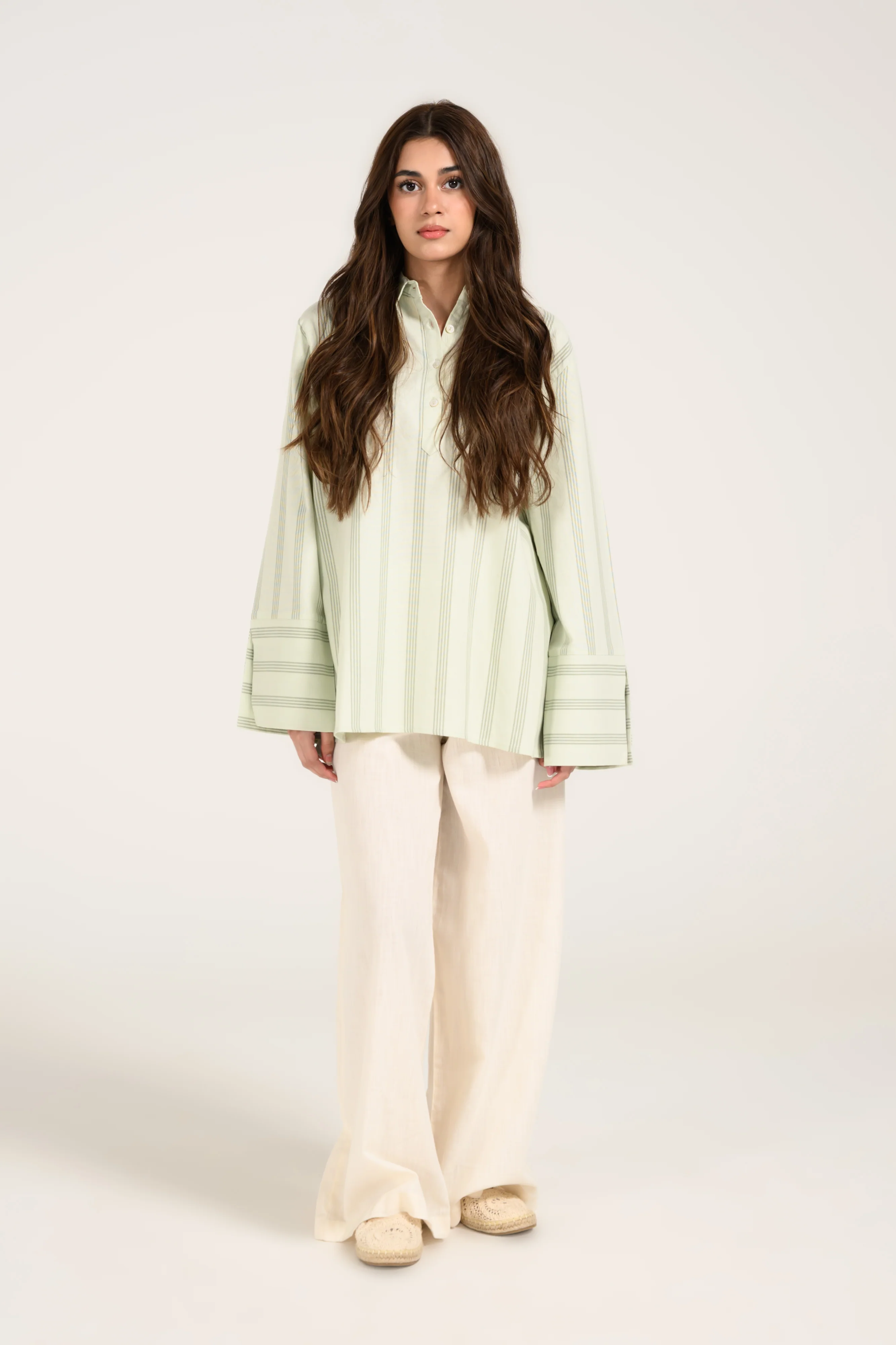 STRIPED HALF PLACKET TOP - Image 3