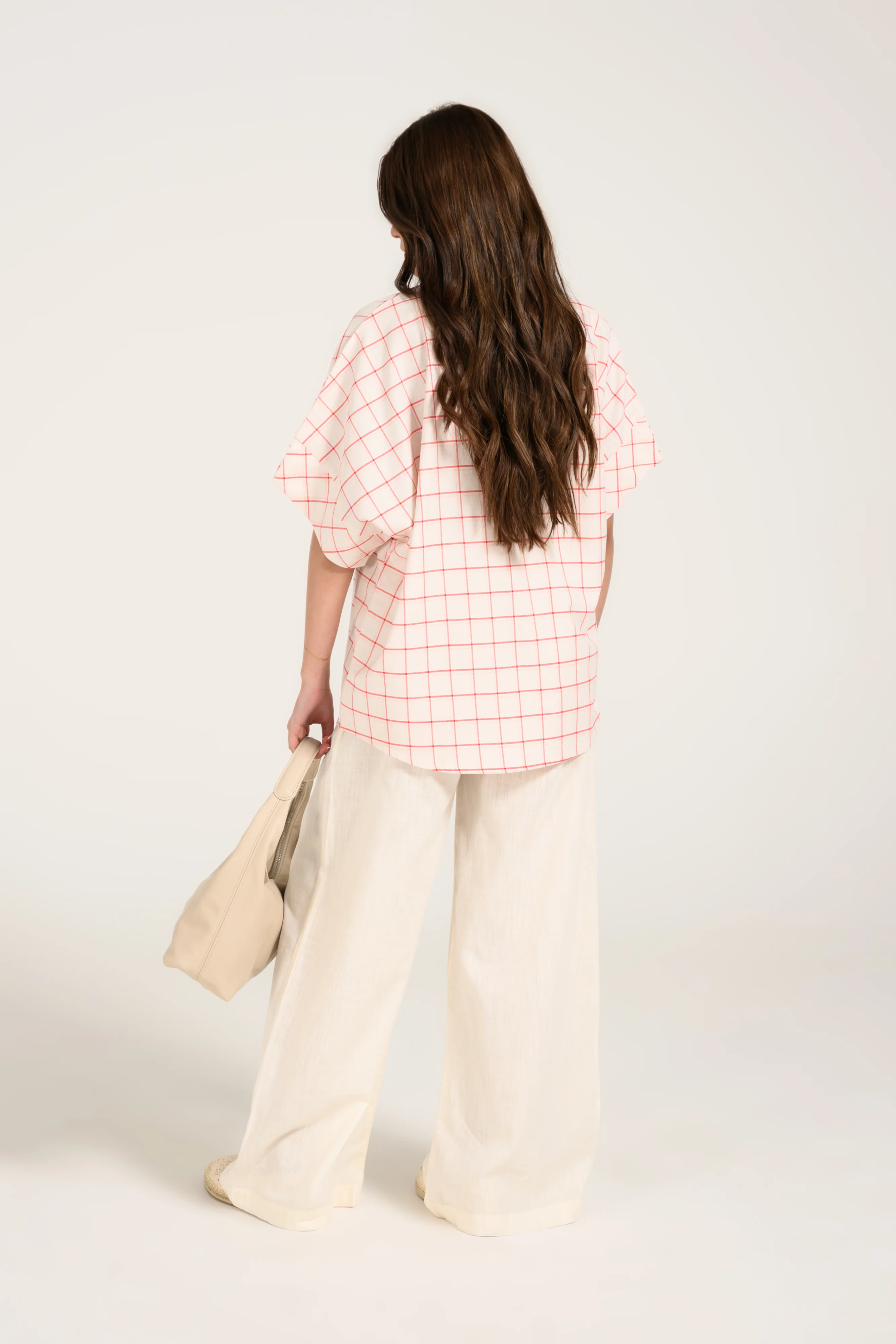 OVERSIZED CHECKERED KIMONO TOP - Image 4